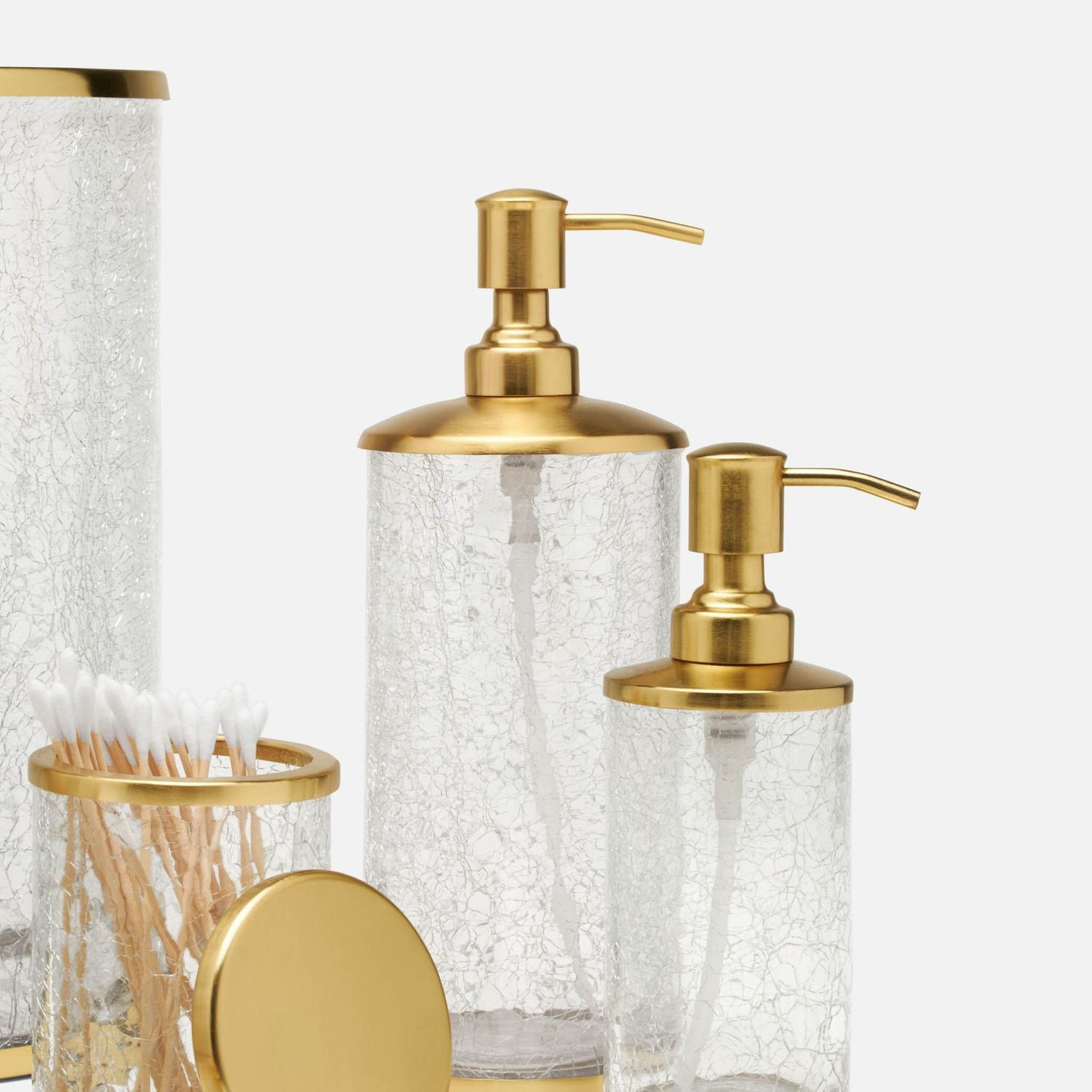 Pomaria, Brushed Gold, Soap Pump, Round, Glass/Stainless Steel