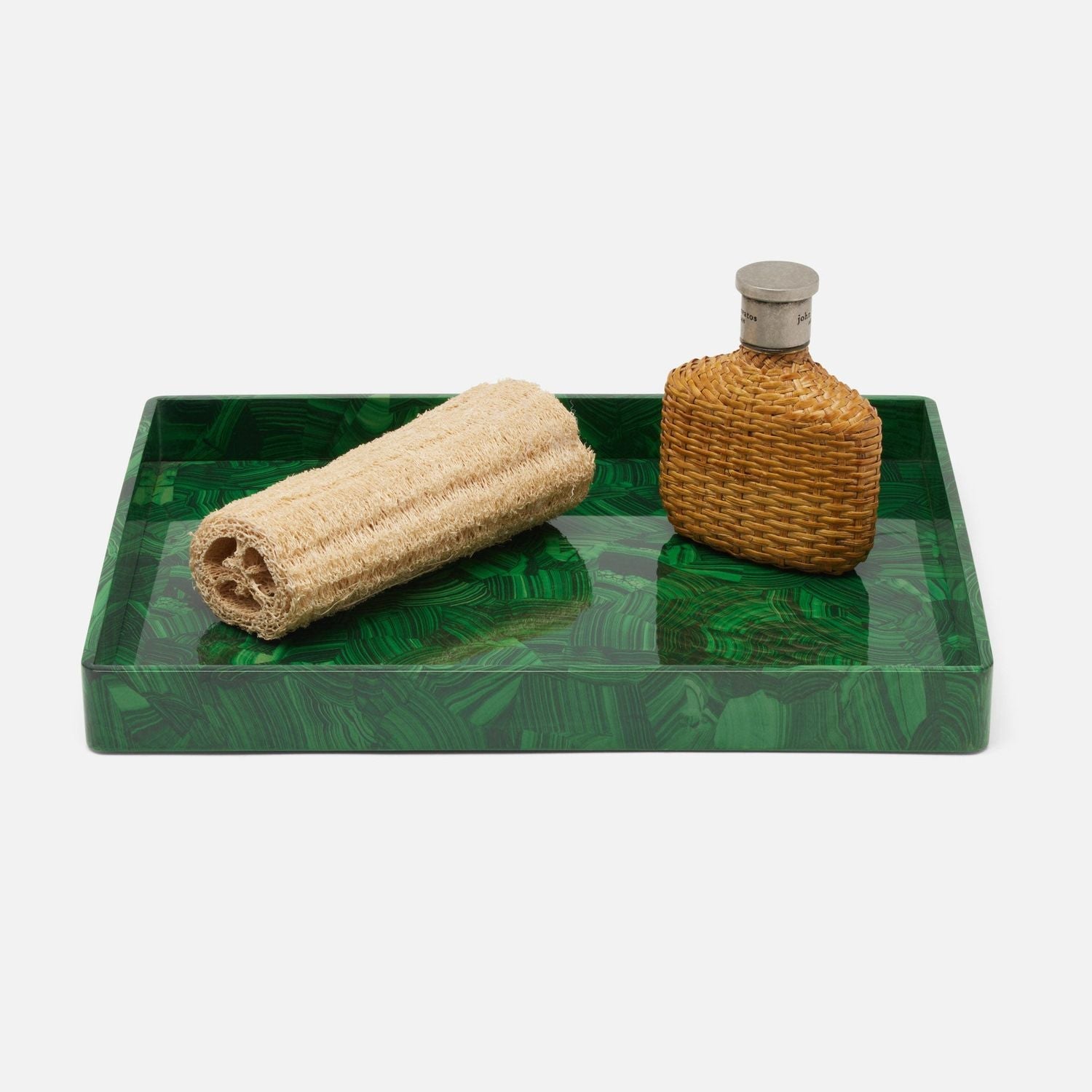 Porter, Faux Malachite, Tray, Large, Rectangular Straight
