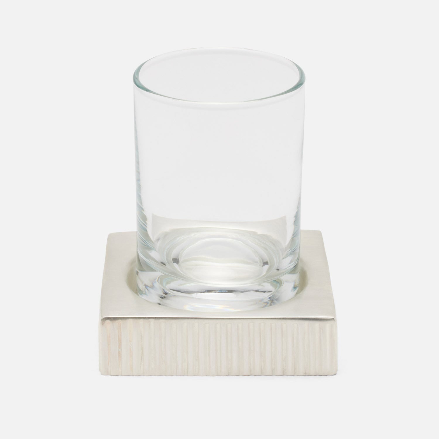 Redon, Matte Silver, Tumbler Set, Square Straight, Ribbed Metal, M/2
