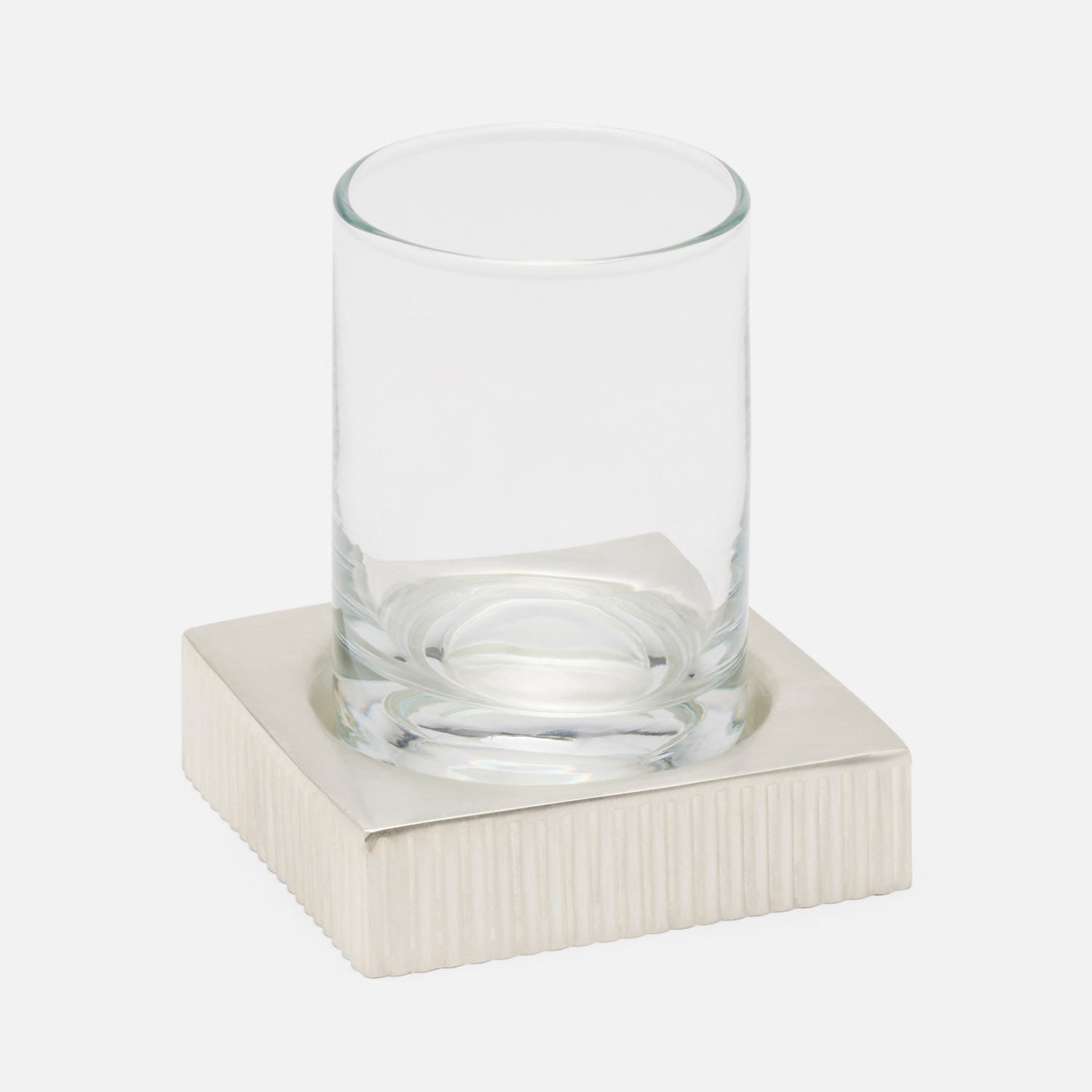 Redon, Matte Silver, Tumbler Set, Square Straight, Ribbed Metal, M/2