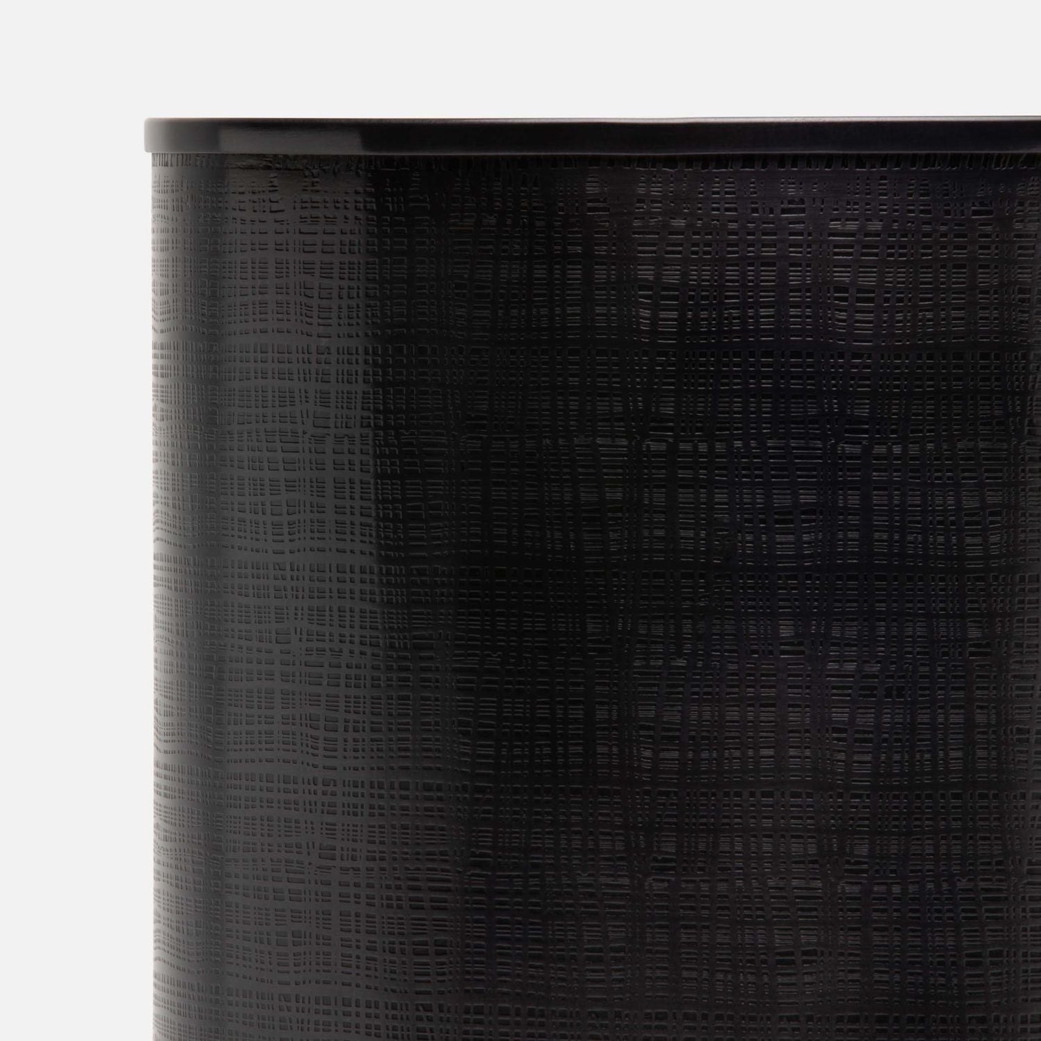 Remy, Antique Dark Nickel, Wastebasket, Round, Textured Stainless Steel