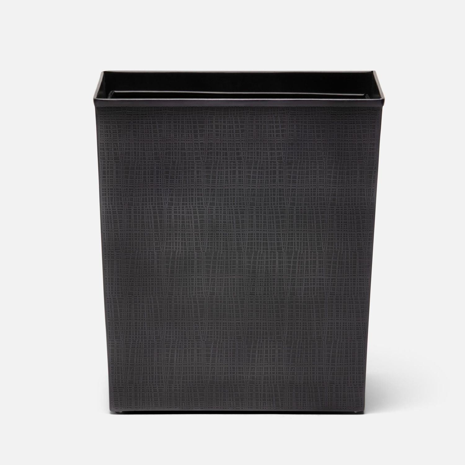 Remy, Antique Dark Nickel, Wastebasket, Rectangular Tapered, Textured Stainless Steel