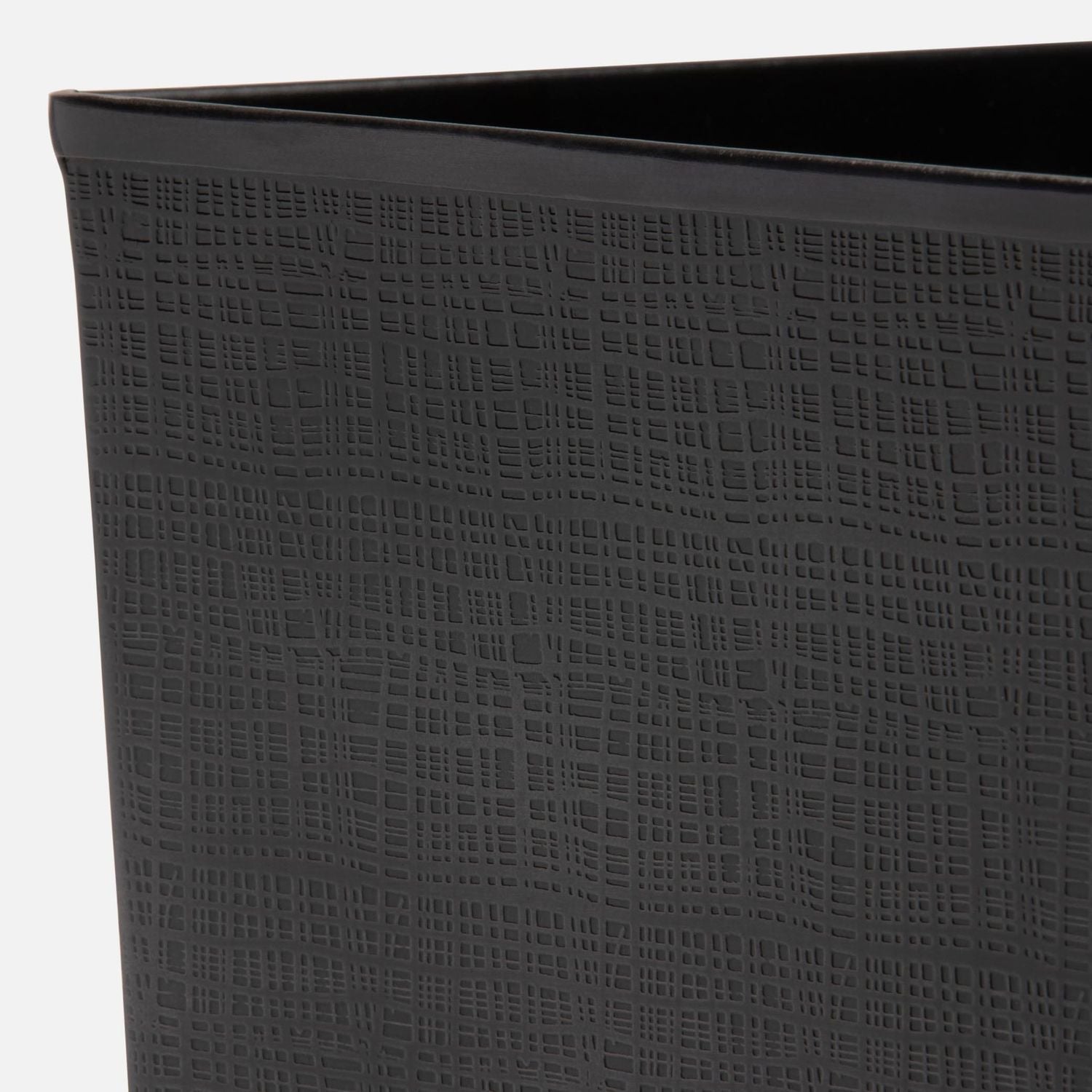 Remy, Antique Dark Nickel, Wastebasket, Rectangular Tapered, Textured Stainless Steel