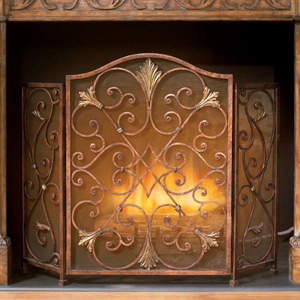 Rockefeller 3-Panel Fireplace Screen-Ambella-AMBELLA-02133-460-001-Decor-2-France and Son