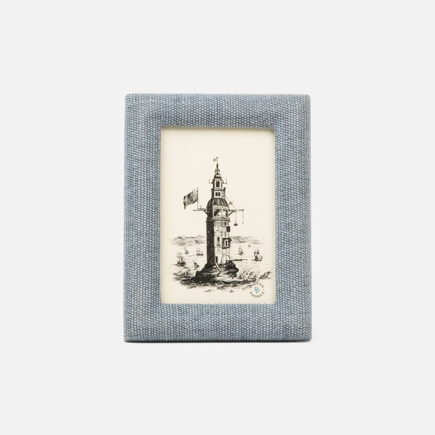 Kemi, Light Blue, Frame, 4"X6", Cotton Jute