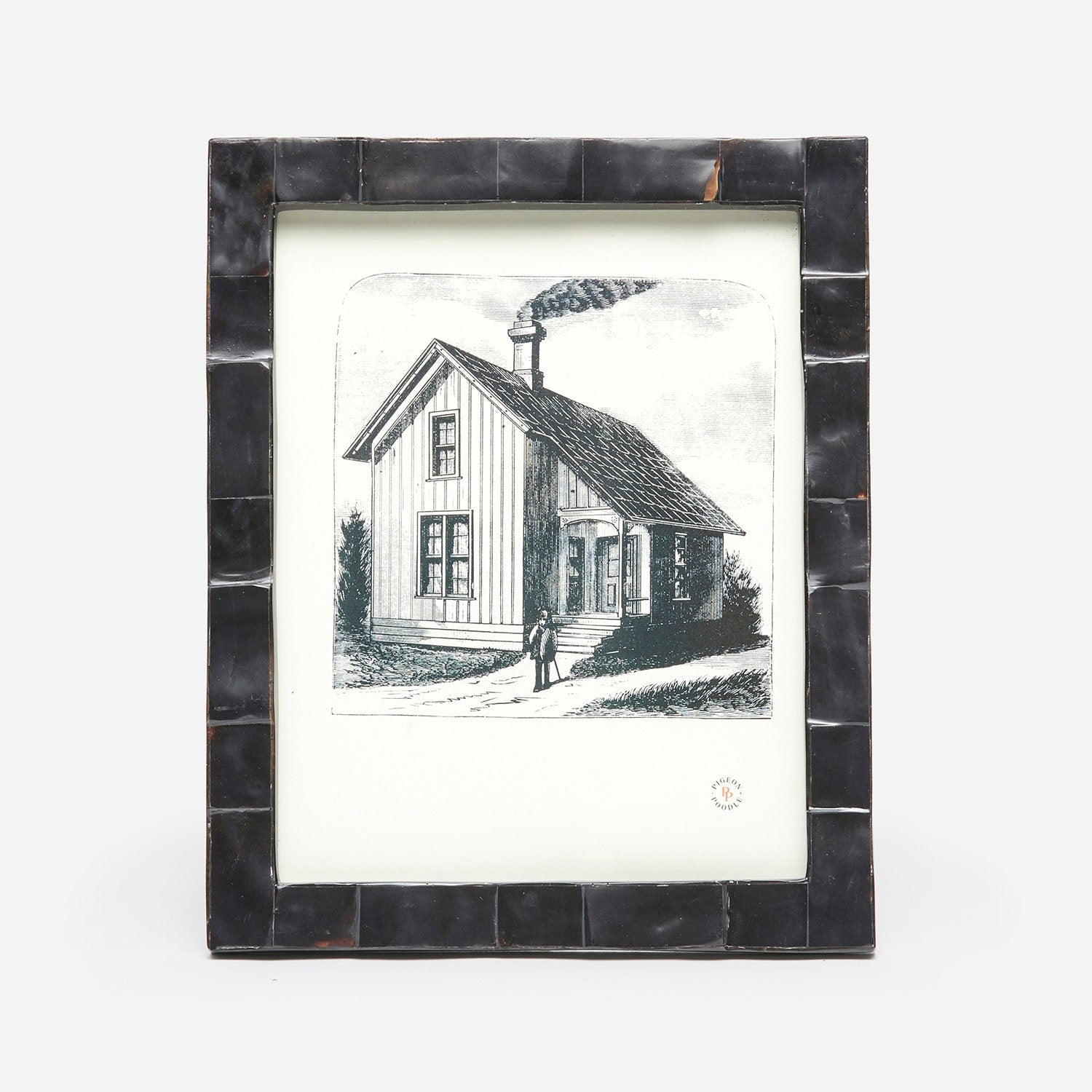 Lesina, Black Pen, Frame, 8"X10", Shell