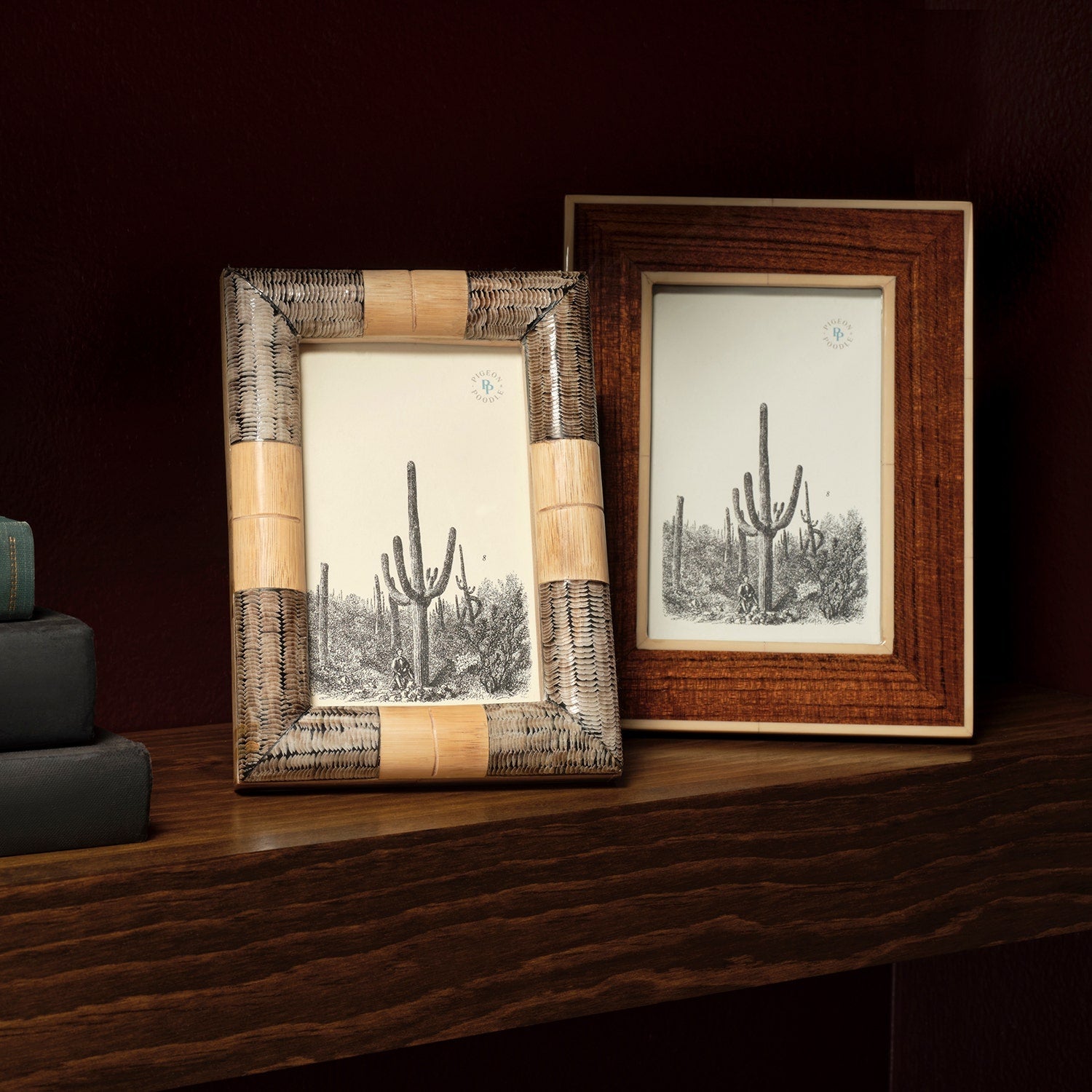 Medford, Chestnut/Ivory, Frame, 4"X6", Teak/Bone