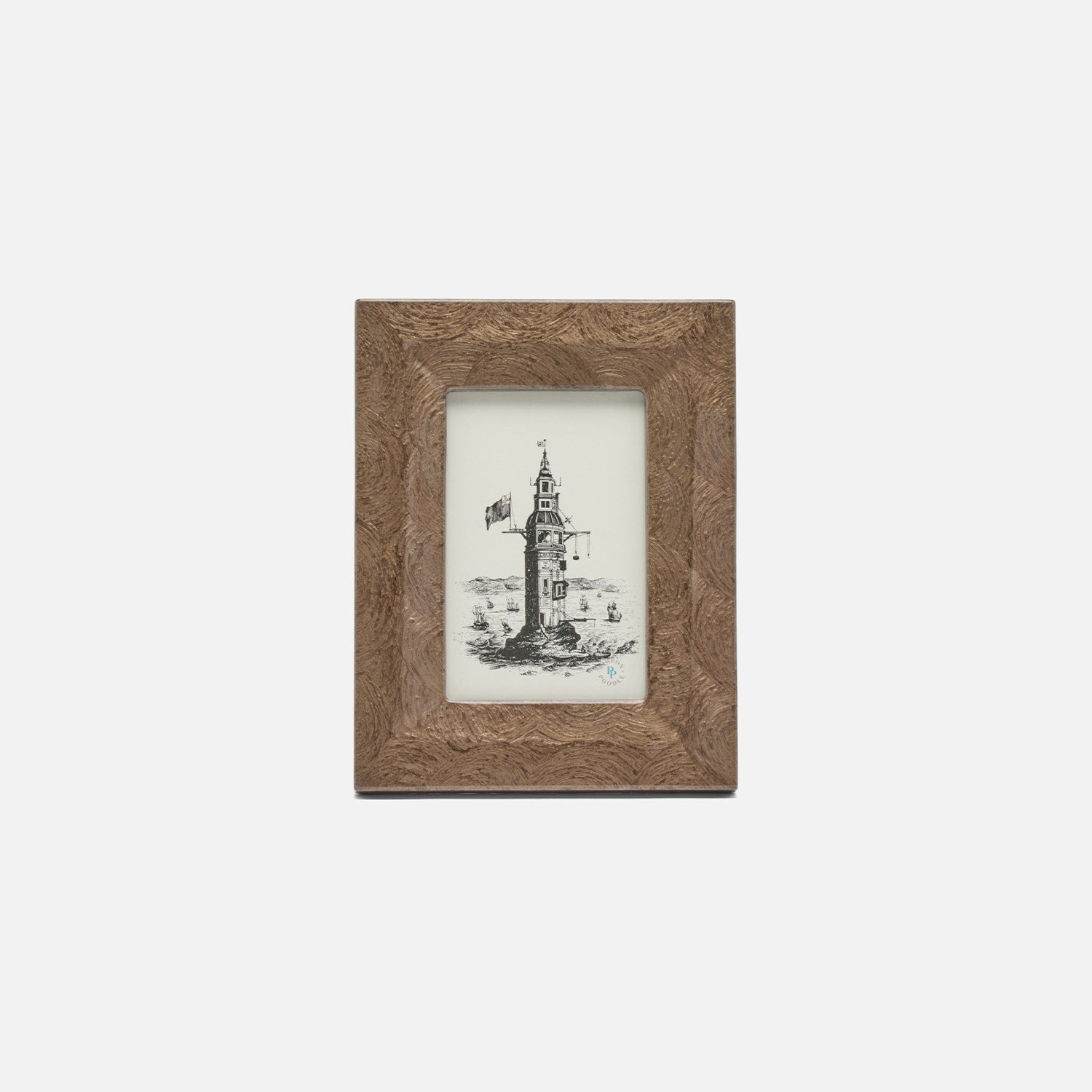 Navagio, Mocha, Frame, 4"X6", Spiral Burl Resin