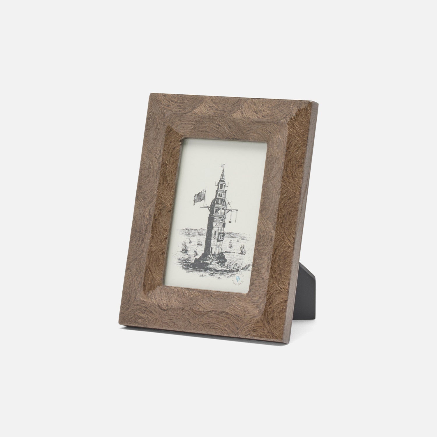 Navagio, Mocha, Frame, 4"X6", Spiral Burl Resin