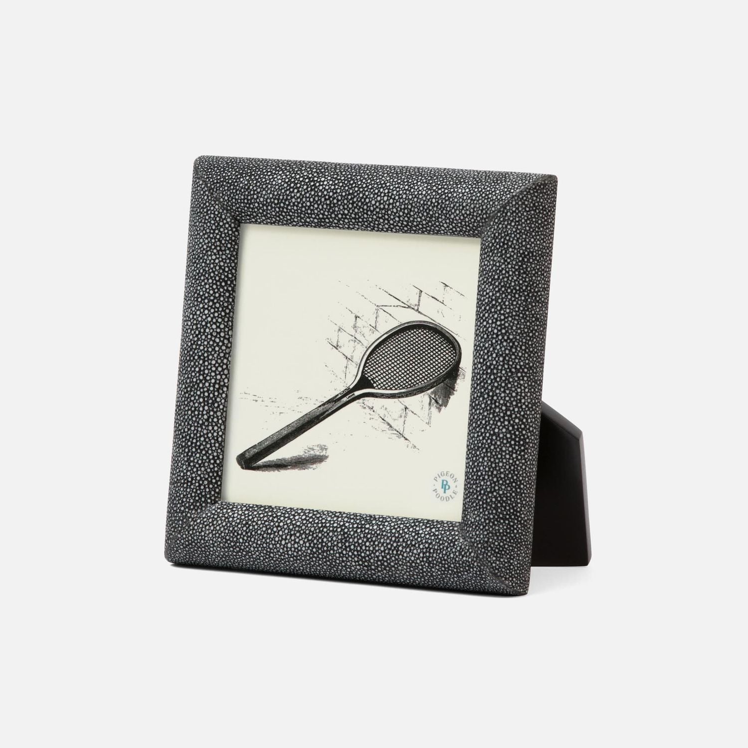 Oxford, Cool Gray, Frame, 5"X5", Realistic Faux Shagreen