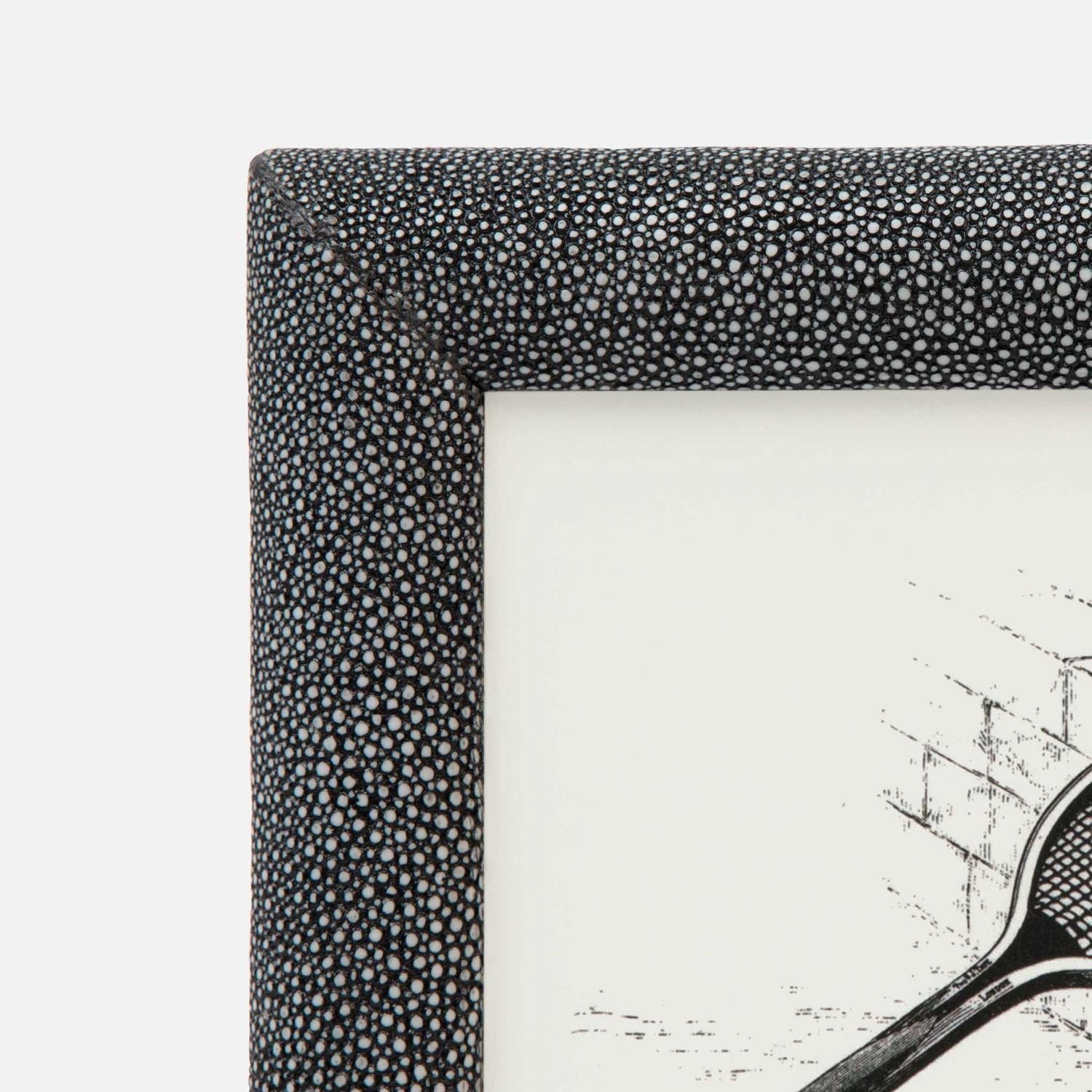 Oxford, Cool Gray, Frame, 5"X5", Realistic Faux Shagreen