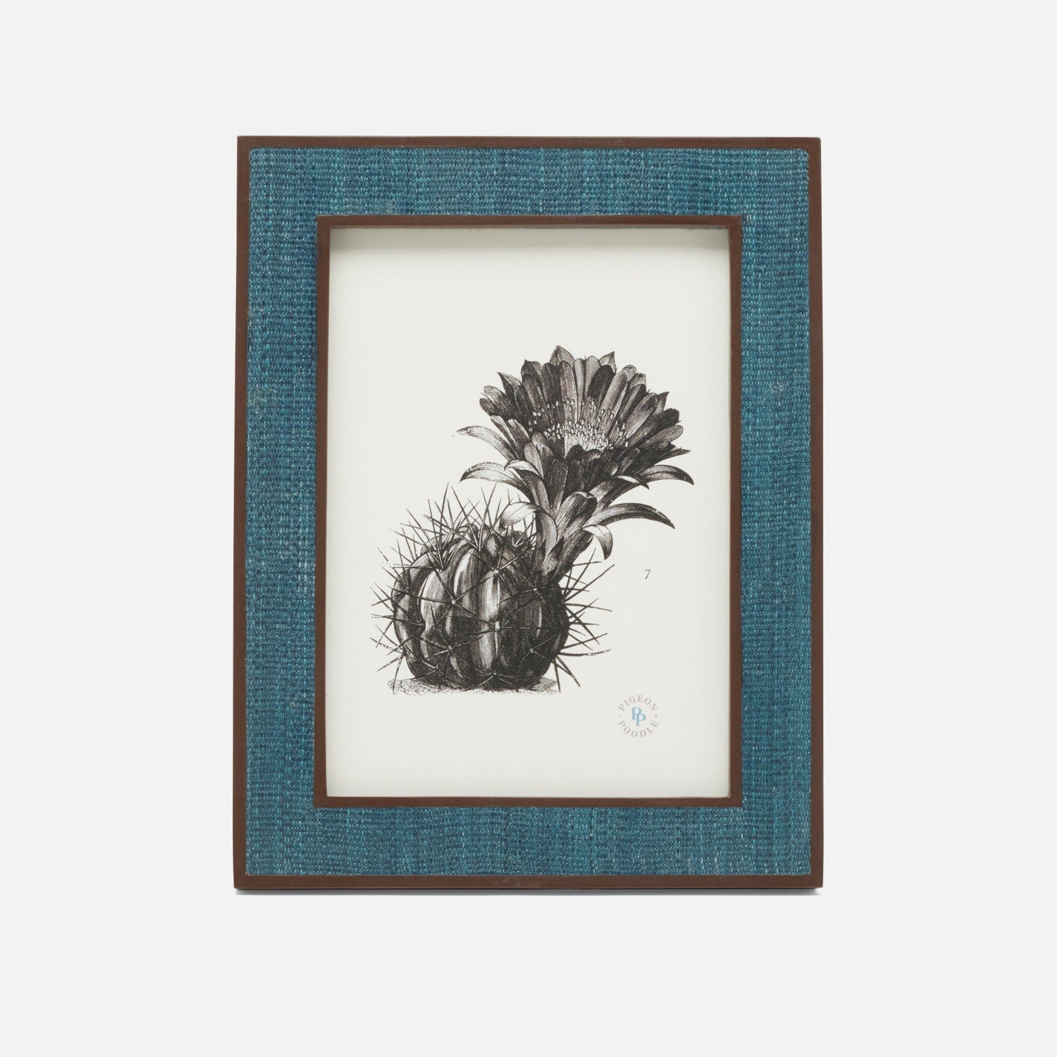Aberdeen, Teal/Brown, Frame, 5"X7", Abaca/Resin