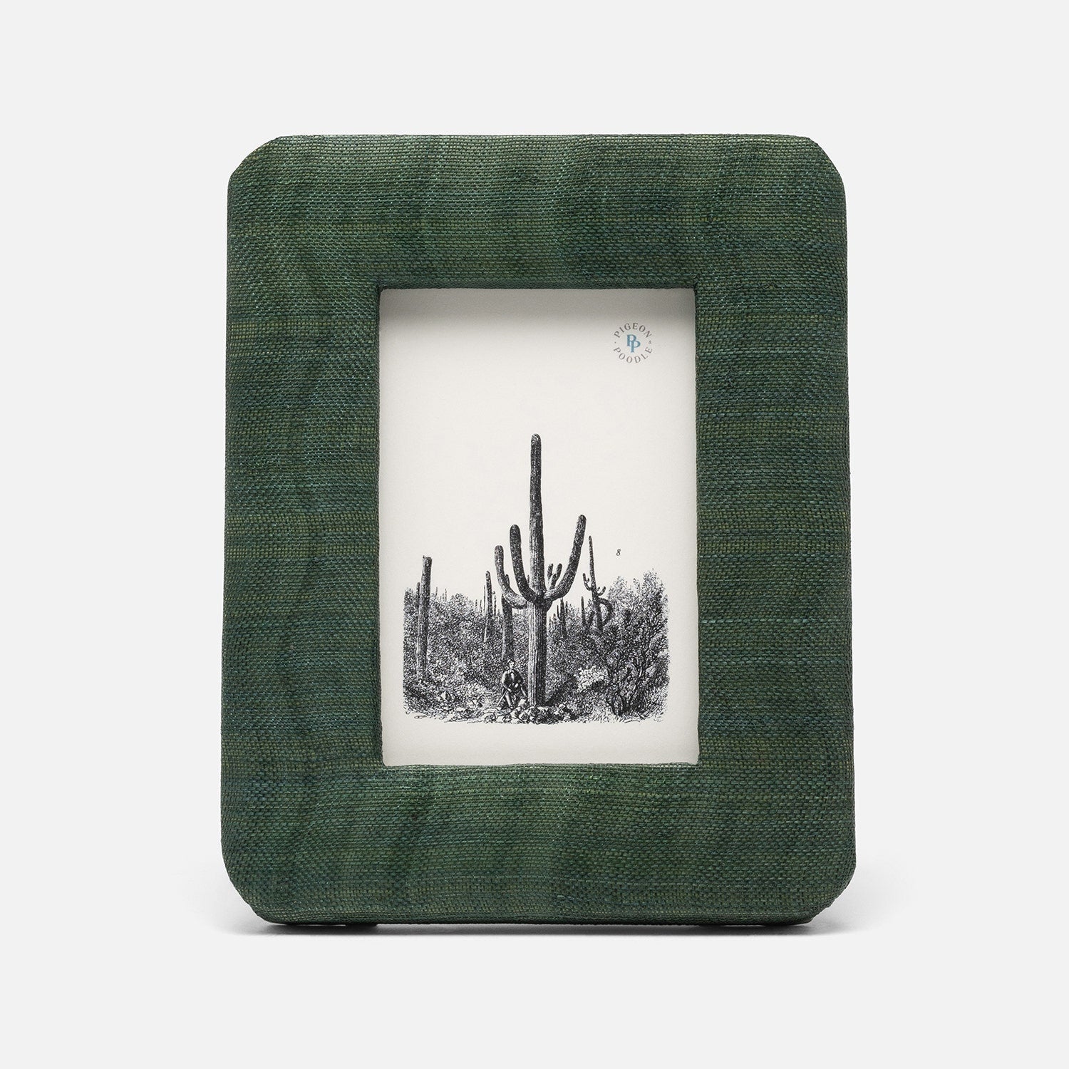 Halle, Dark Green, Frame, Silken Abaca, 4"X6"