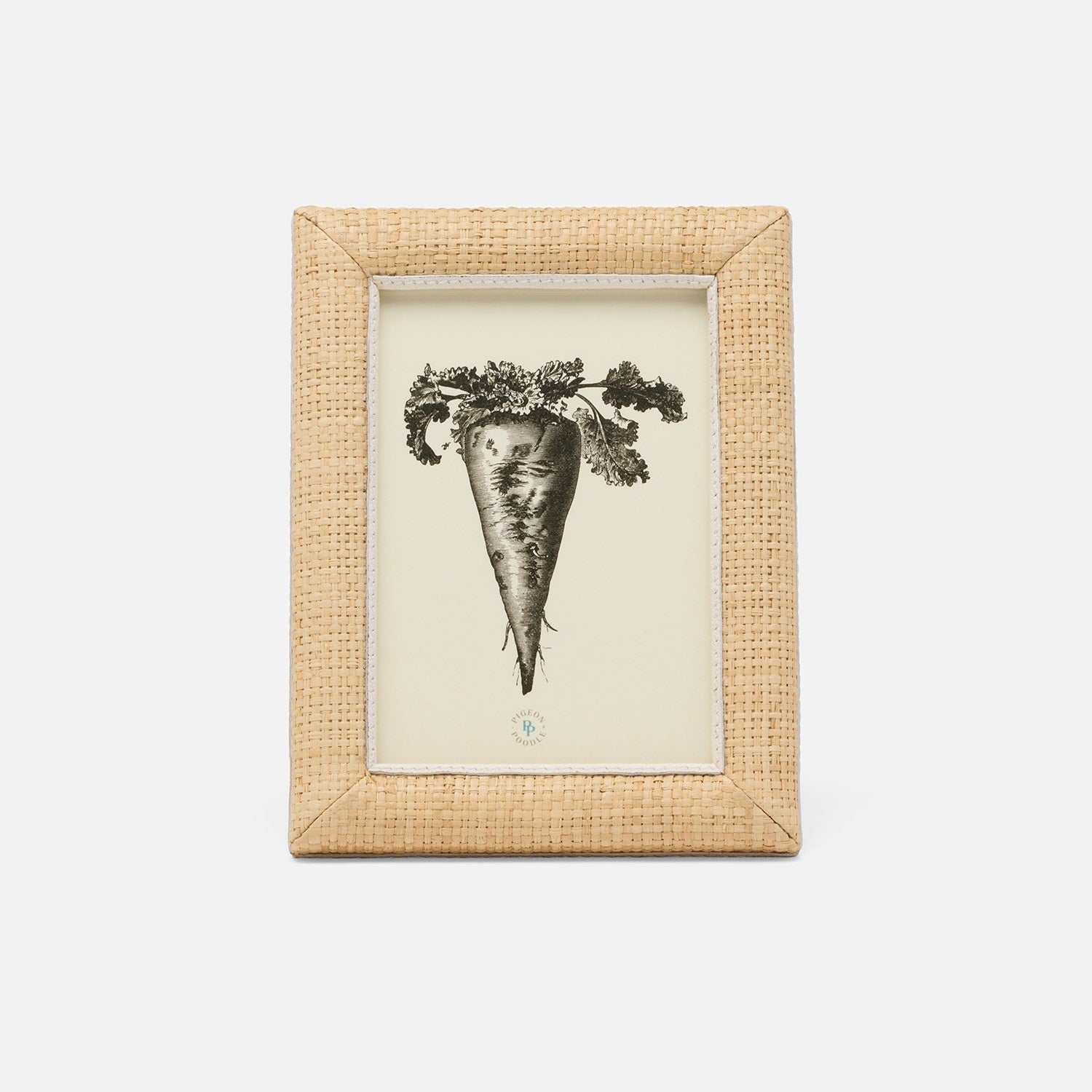 Hanford, Natural/White, Frame, 5"X7", Raffia/Leather