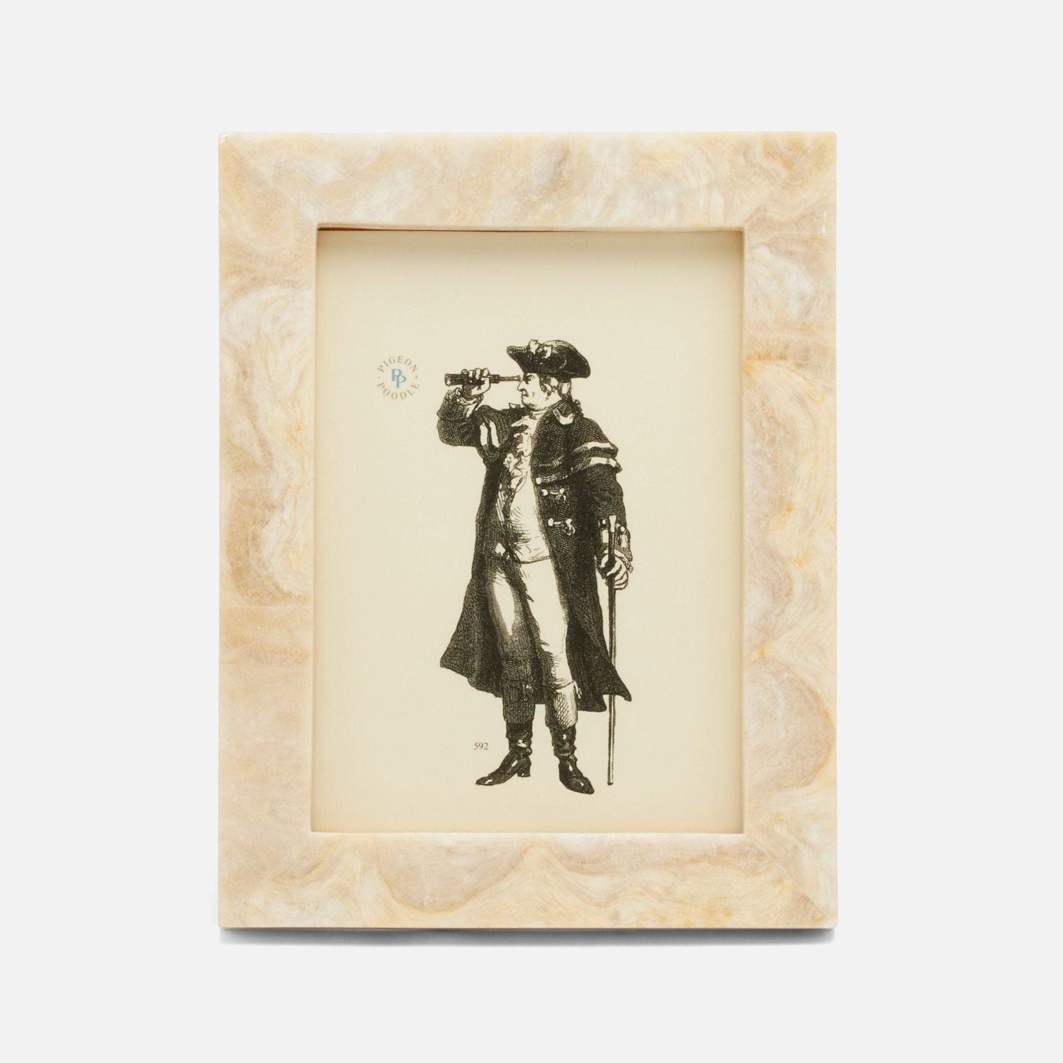 Helena, Beige, Frame, 5"X7", Crystal Stone