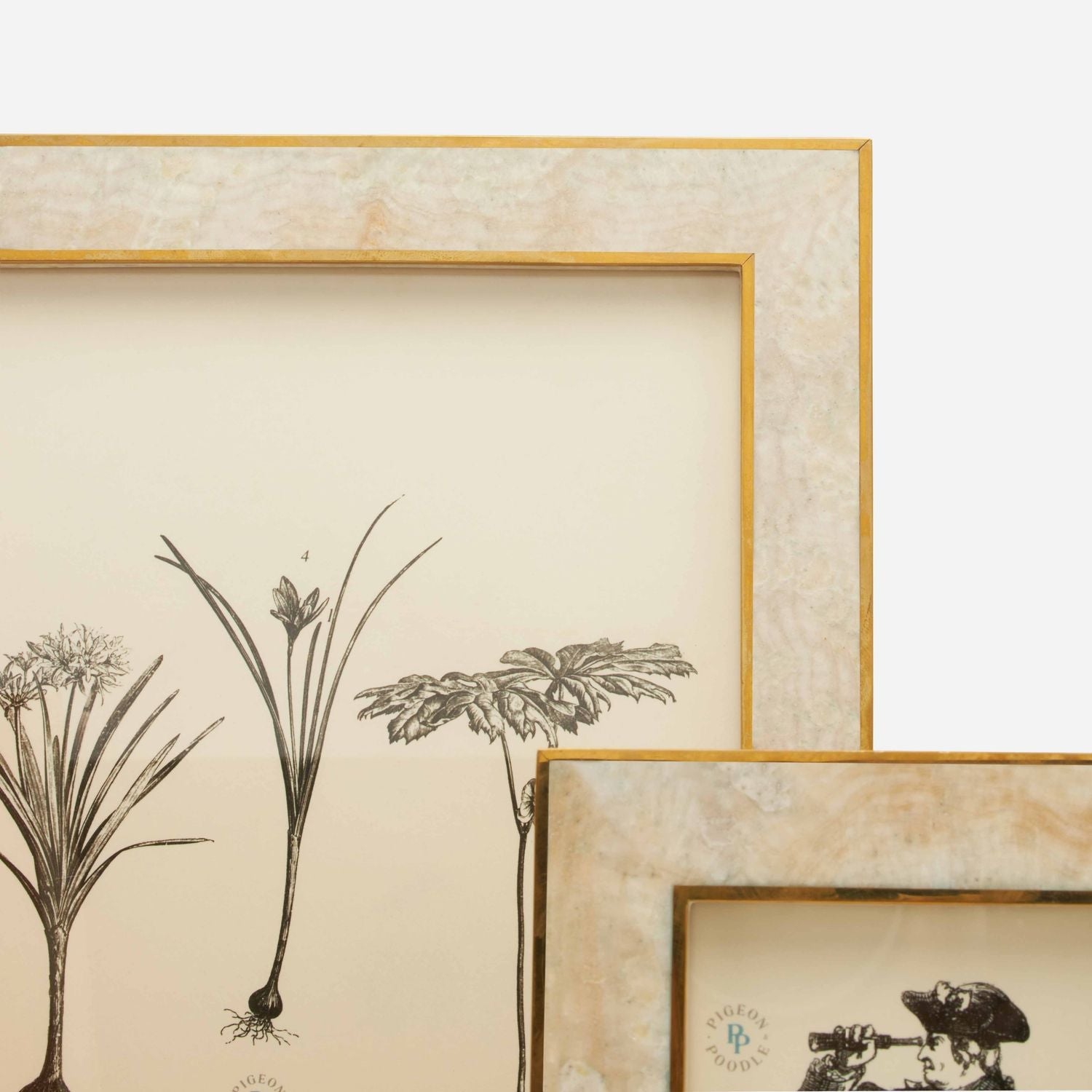 Helena, Beige, Frame, 8"X10", Crystal Stone/Brass