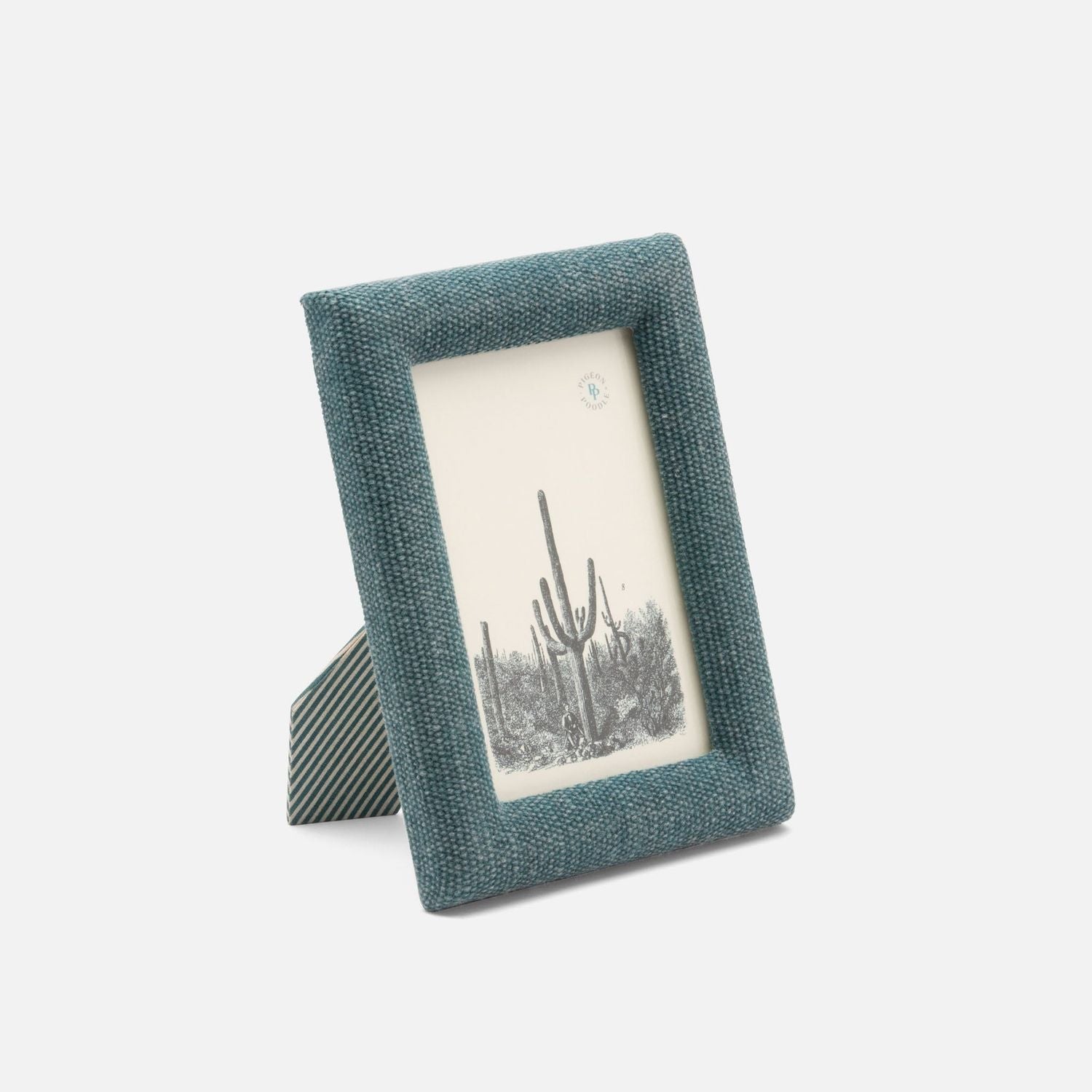 Kemi, Teal, Frame, 4"X6", Cotton Jute