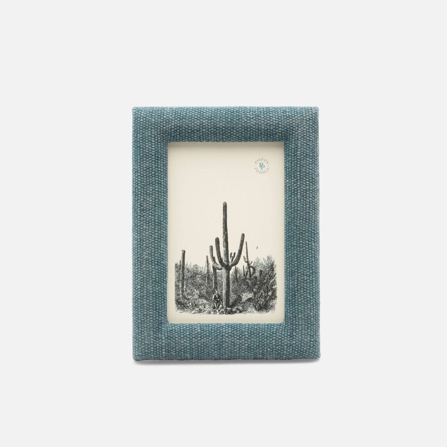 Kemi, Teal, Frame, 4"X6", Cotton Jute