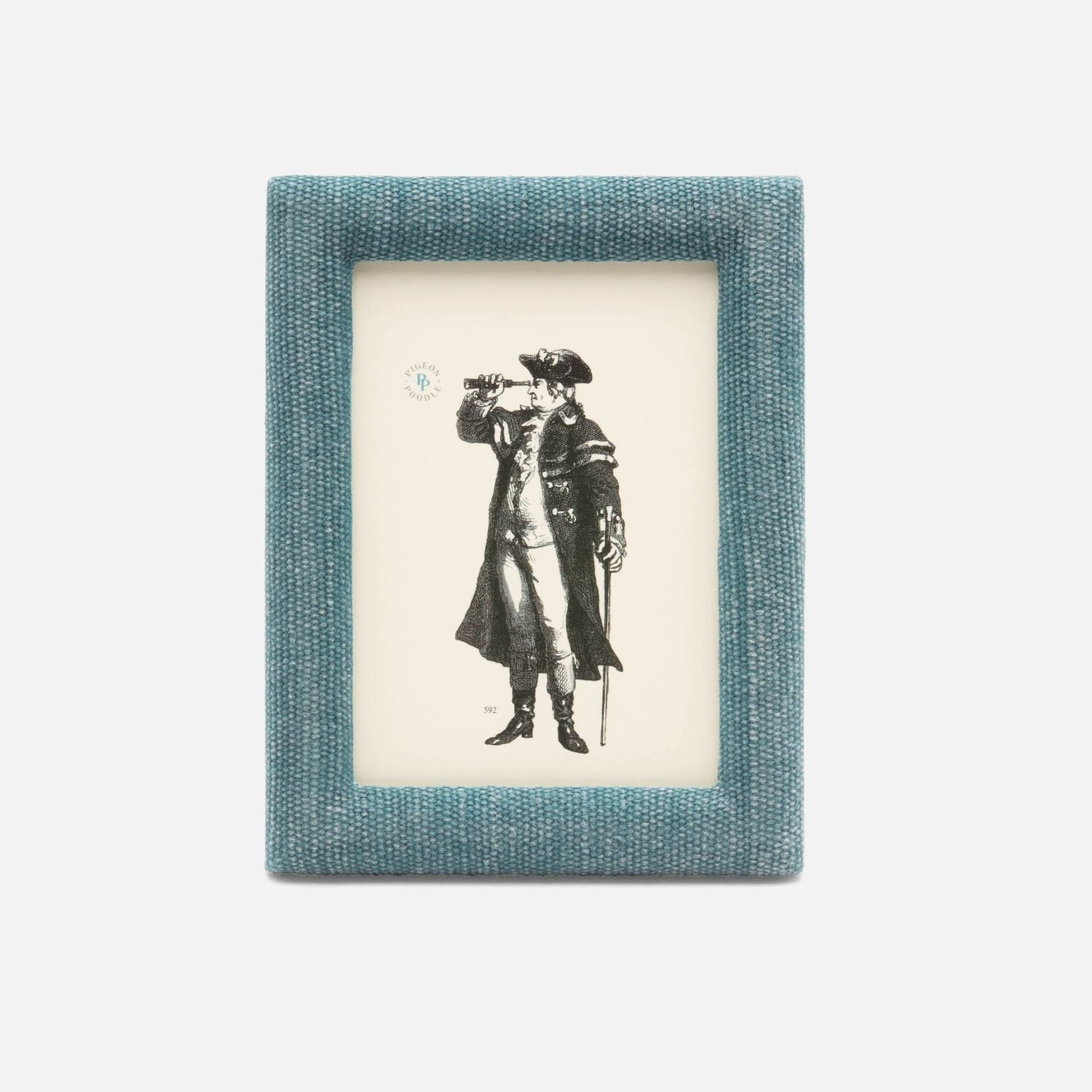 Kemi, Teal, Frame, 5"X7", Cotton Jute