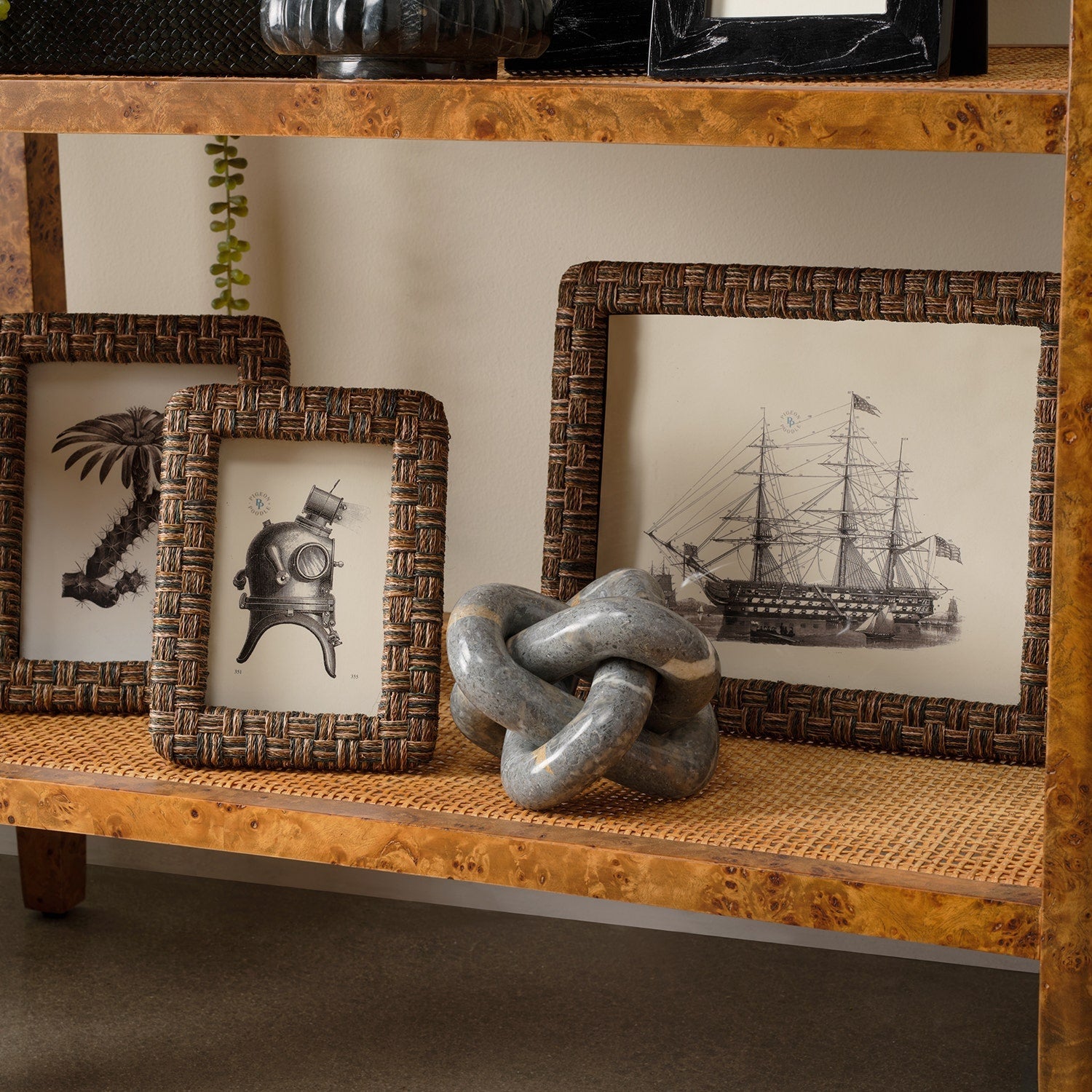 Selma, Brown, Frame, 8"X10", Lattice Abaca