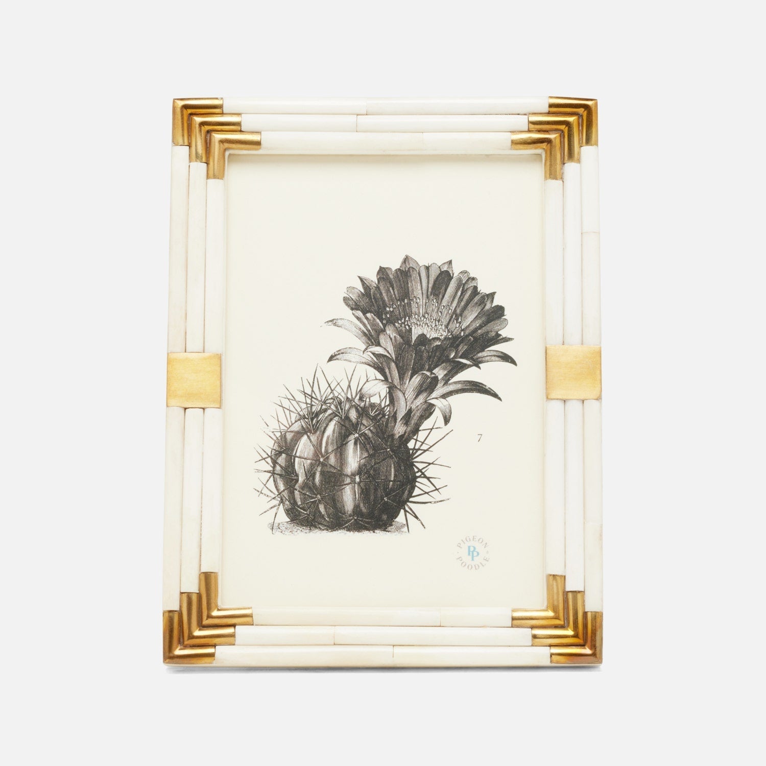 Sofia, Natural/Gold, Frame, 5"X7", Bone/Brass