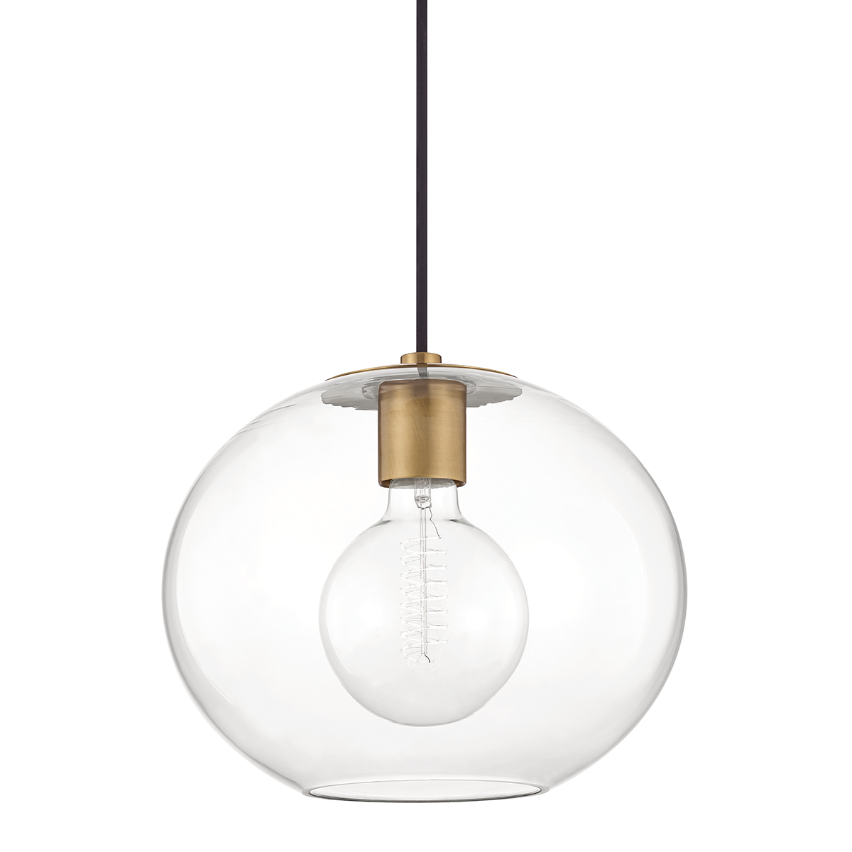 Margot 1 Light large Pendant-Mitzi-HVL-H270701L-AGB-PendantsAged Brass-1-France and Son