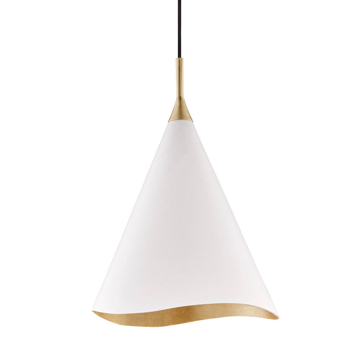 Martini Gold Leaf Pendant Small-Hudson Valley-HVL-9613-GL/WHT-PendantsSoft Off White Combo-2-France and Son