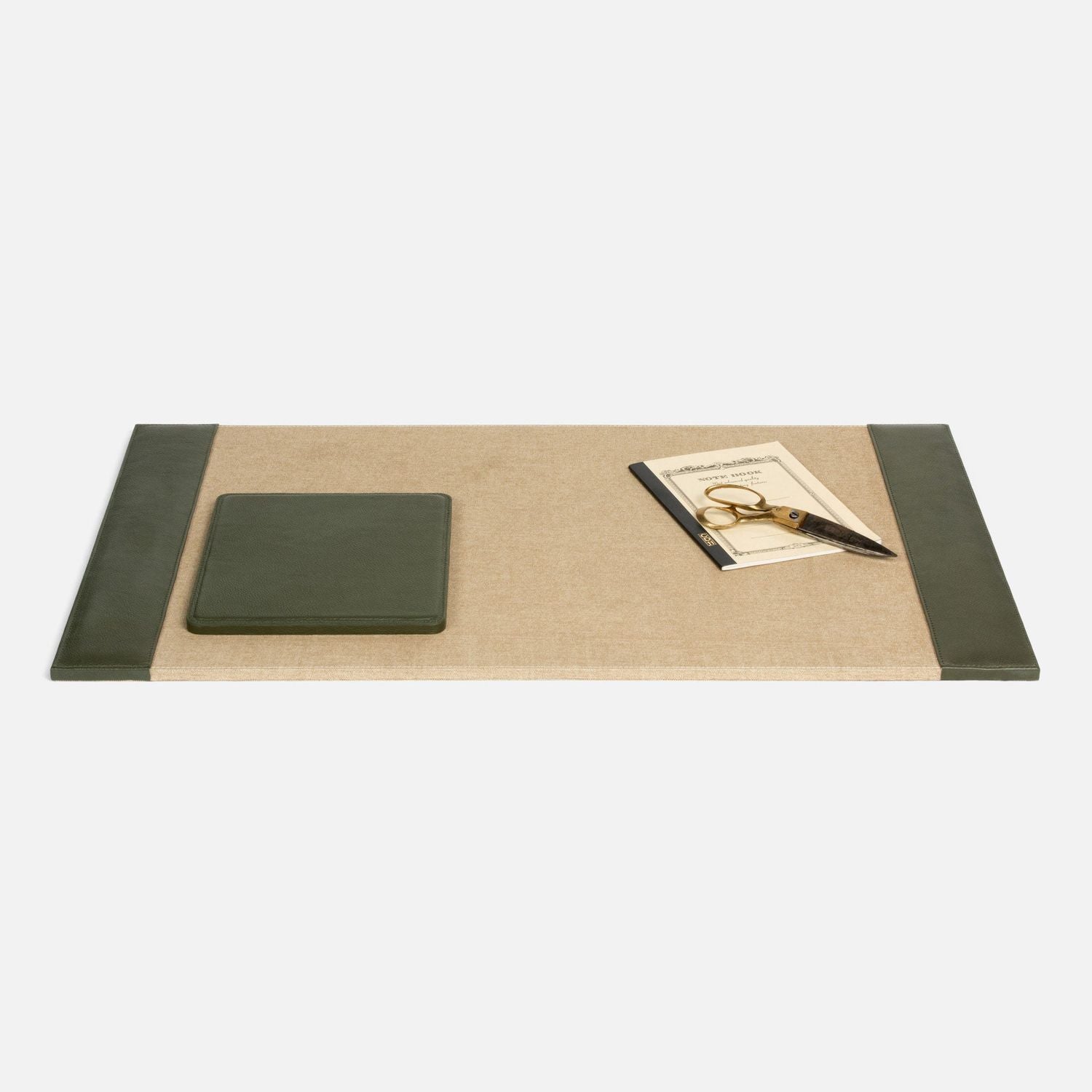 Asby, Forest, Set: Desk Blotter And Square Mouse Pad, Full-Grain Leather