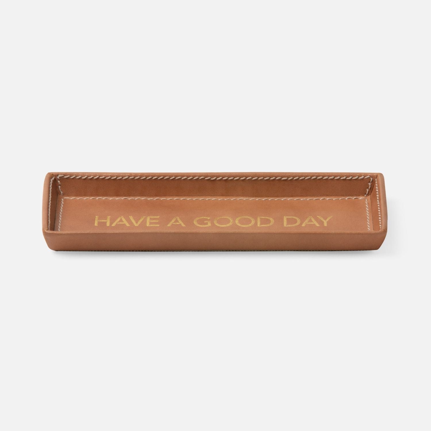 Decorah, Aged Camel, Eyeglass Holder, Have A Good Day, Full-Grain Leather, Pack/2