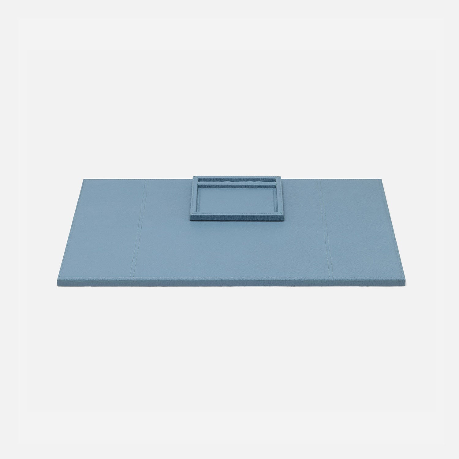 Grafton, Country Blue, Set: Laptop Desk Blotter With Pen/Notepad Holder, Full-Grain Leather