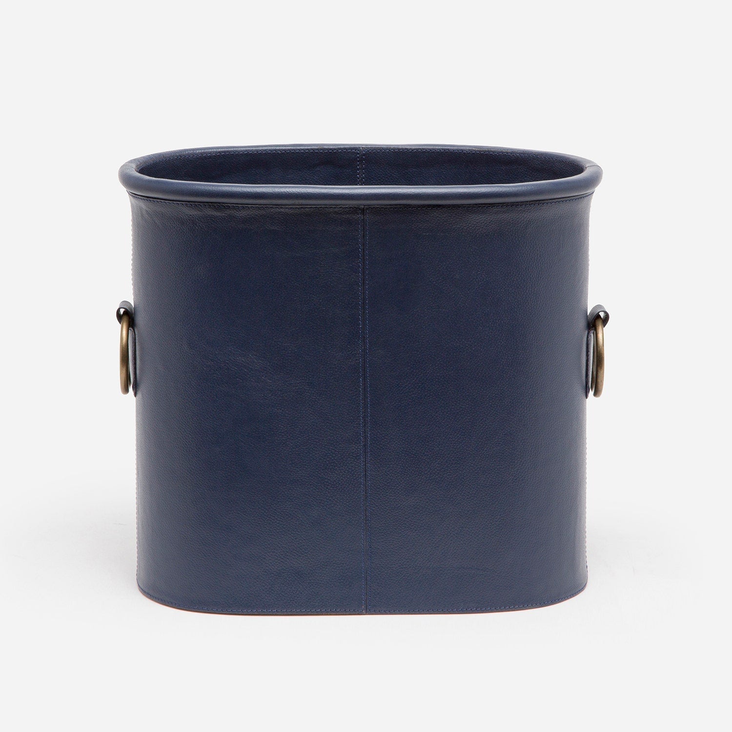 Ogden, Navy, Magazine Holder, Oval, Full-Grain Leather