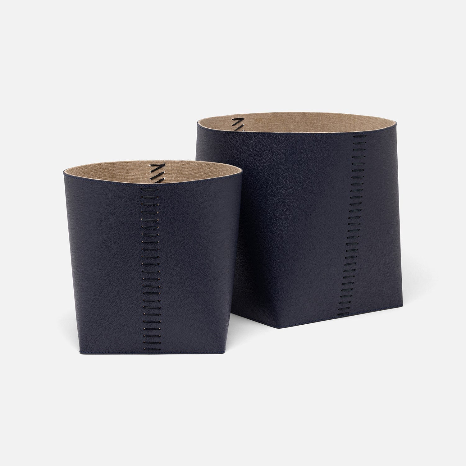 Salo, Navy, Basket, Full-Grain Leather, S/2