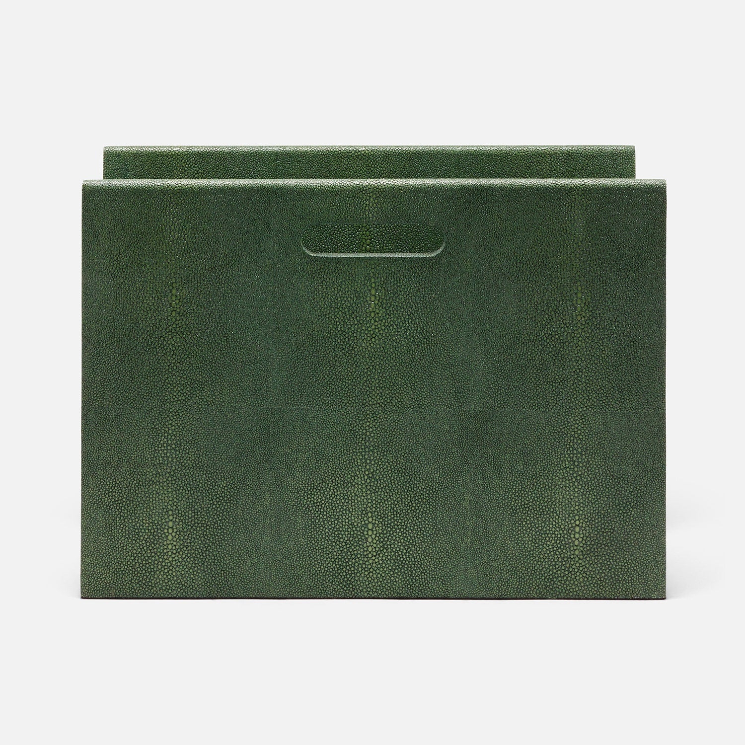Turin, Juniper, Magazine Holder, Realistic Faux Shagreen