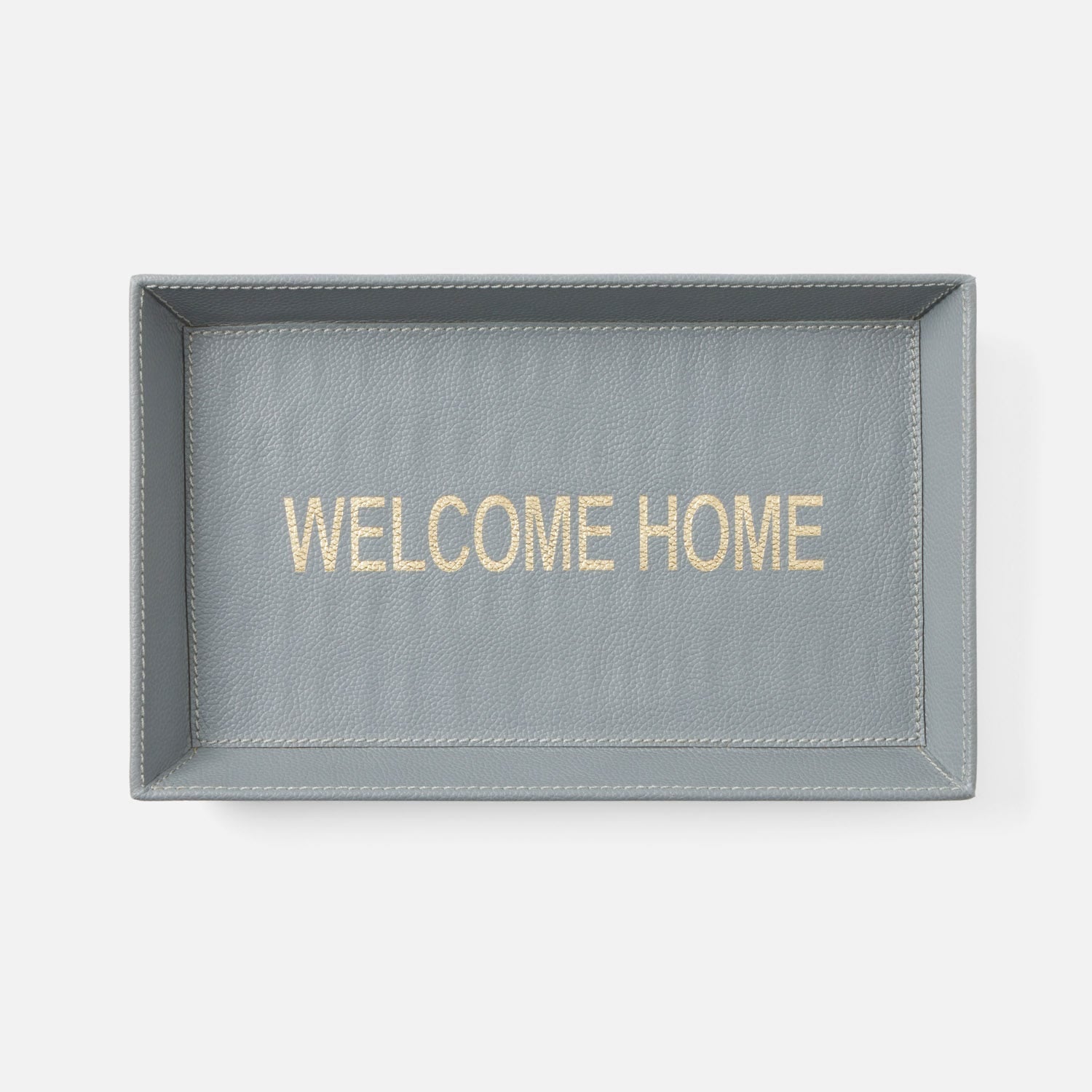 Decorah, Dark Gray, Desk Tray, Welcome Home, Large, Full-Grain Leather, Pack/2
