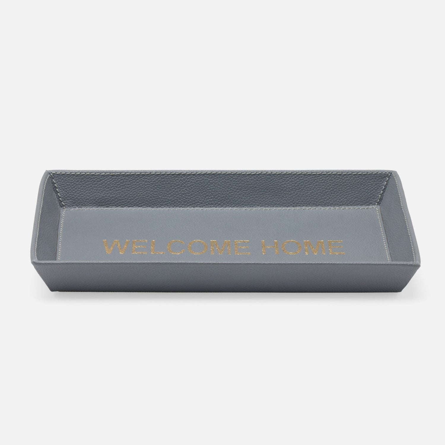 Decorah, Dark Gray, Desk Tray, Welcome Home, Large, Full-Grain Leather, Pack/2