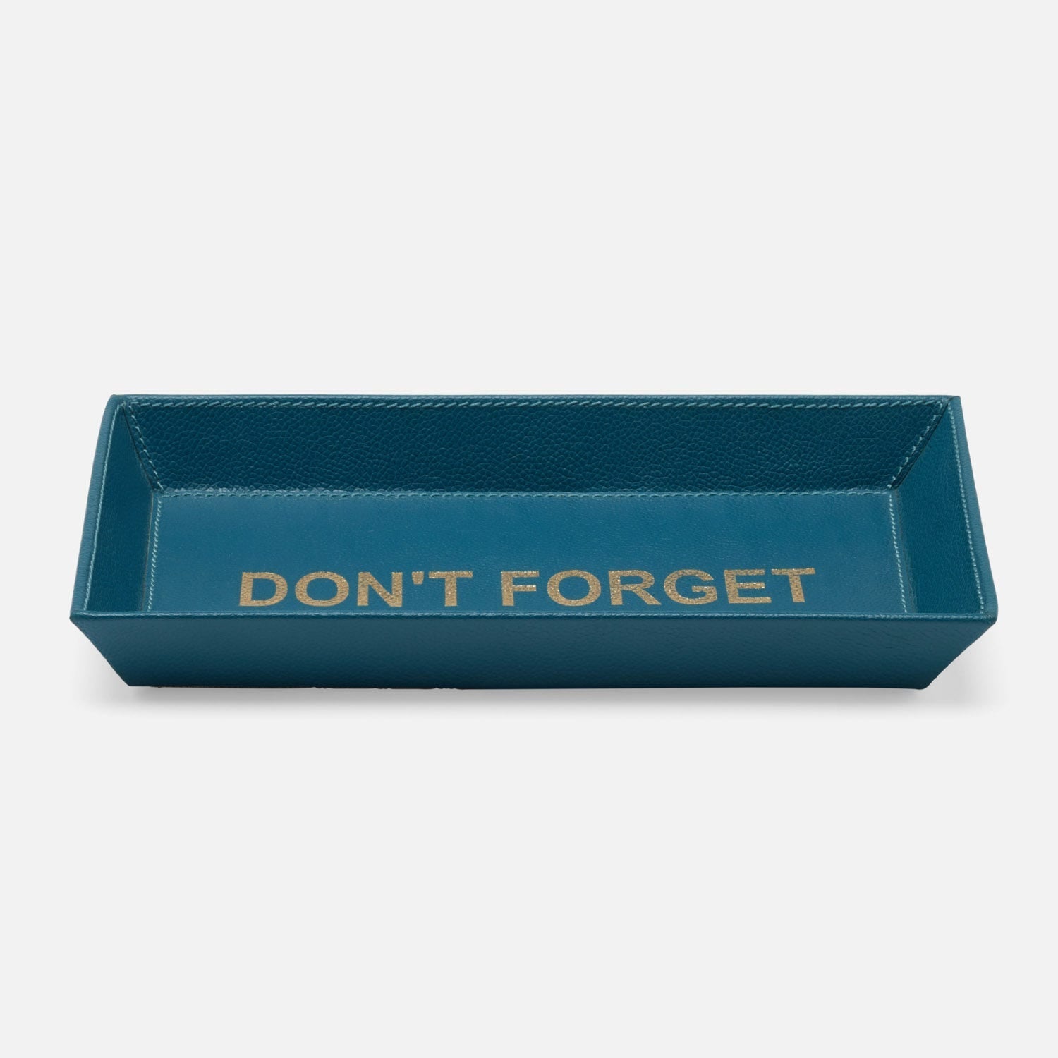 Decorah, Teal, Desk Tray, Don'T Forget, Large, Full-Grain Leather, Pack/2