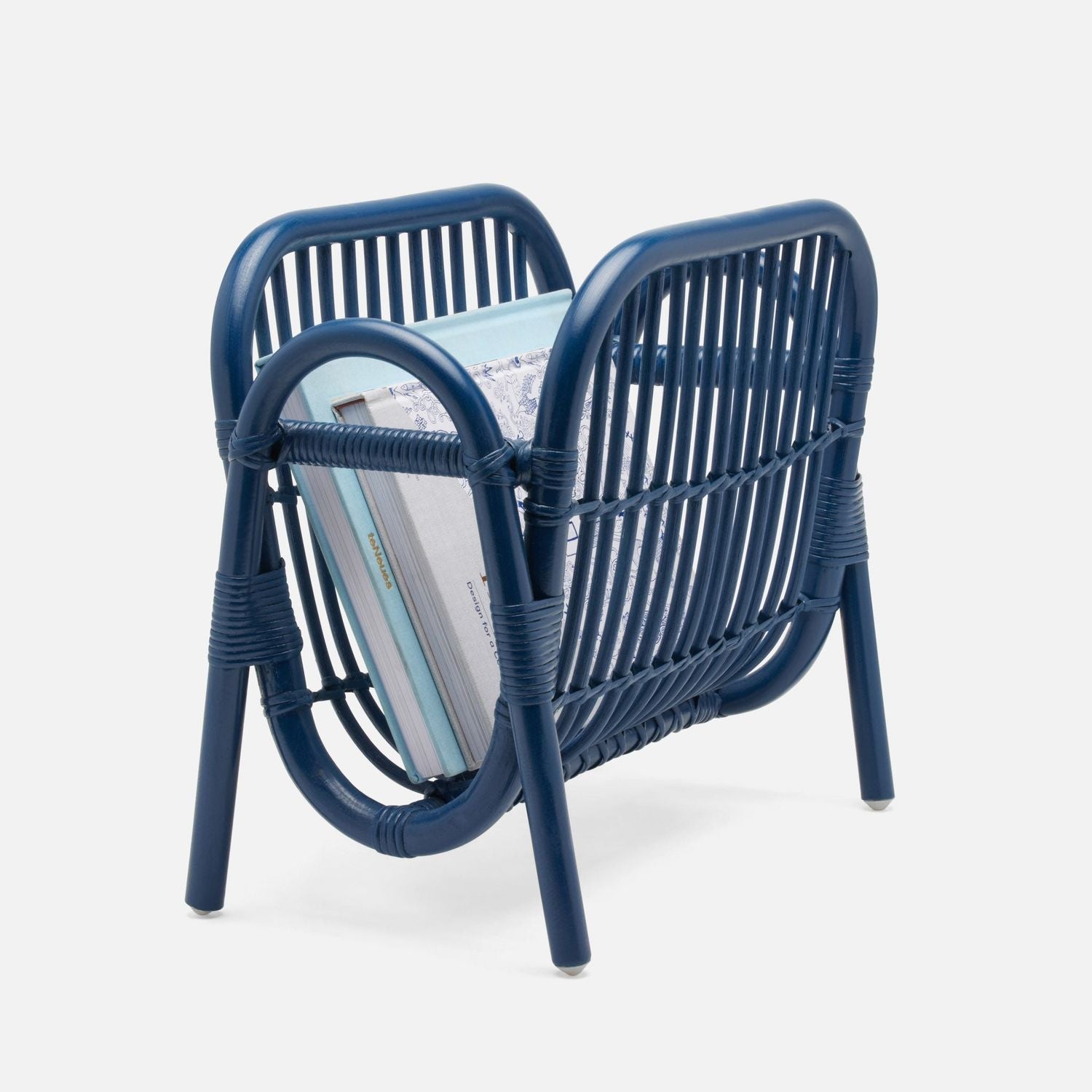 Makassar, Navy, Magazine Holder, Rattan