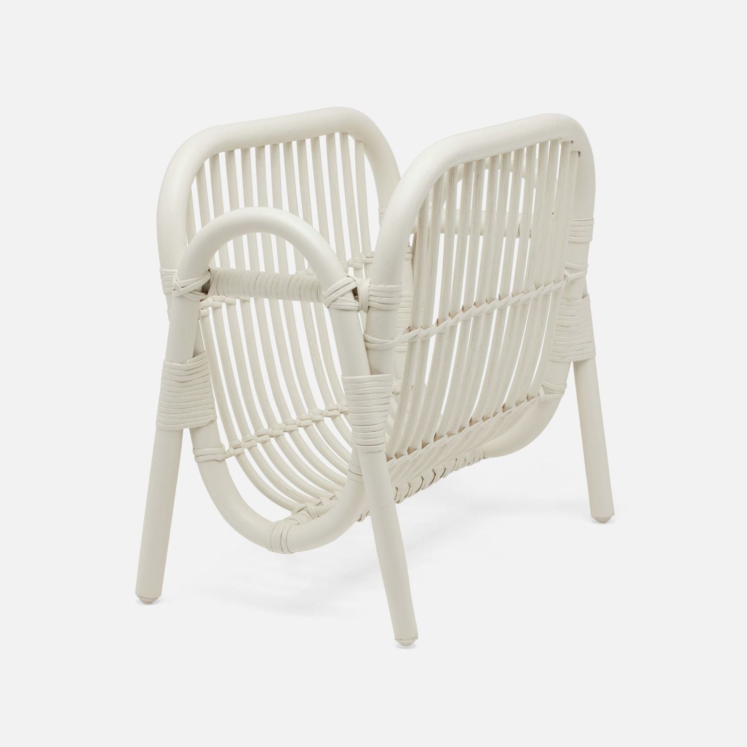 Makassar, Pristine White, Magazine Holder, Rattan