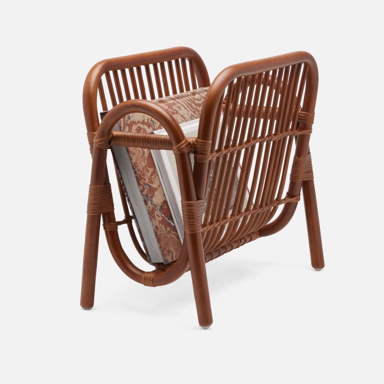 Makassar, Walnut, Magazine Holder, Rattan