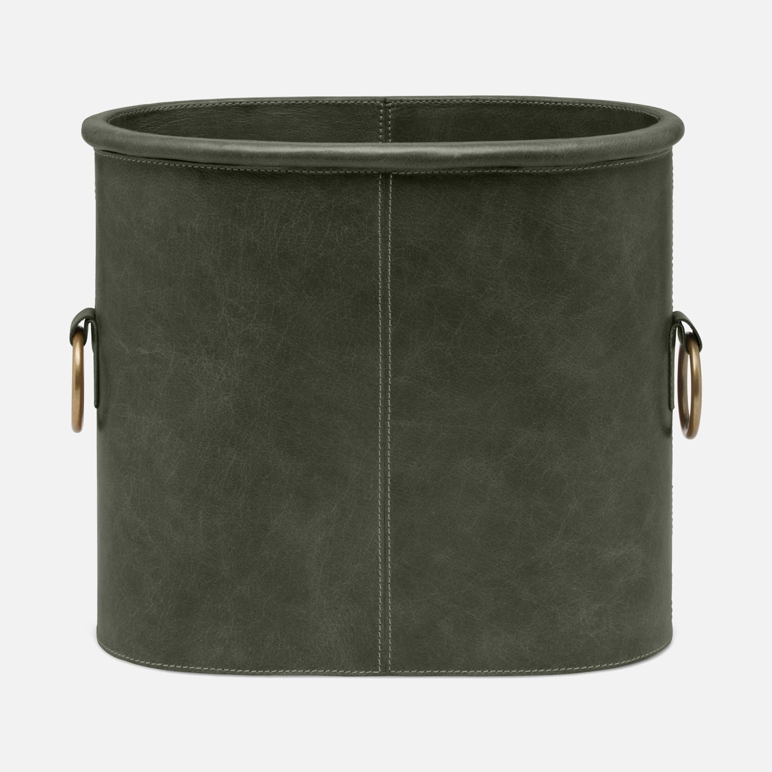 Ogden, Forest, Magazine Holder, Oval, Full-Grain Leather