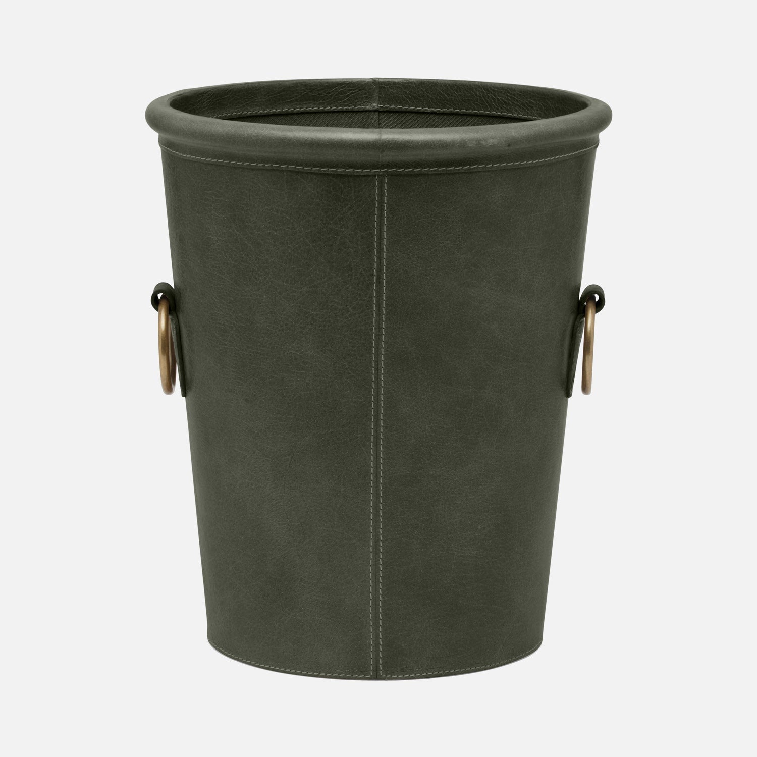 Ogden, Forest, Wastebasket, Round, Small, Full-Grain Leather
