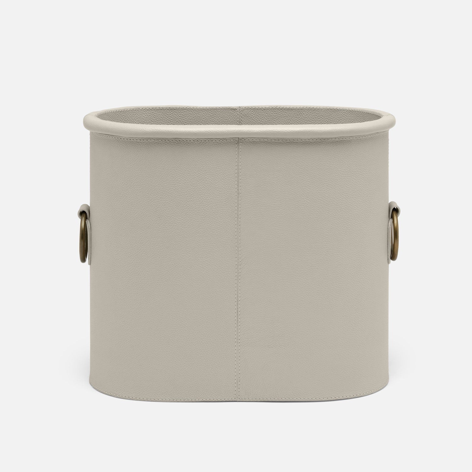 Ogden, Light Gray, Magazine Holder, Oval, Full-Grain Leather
