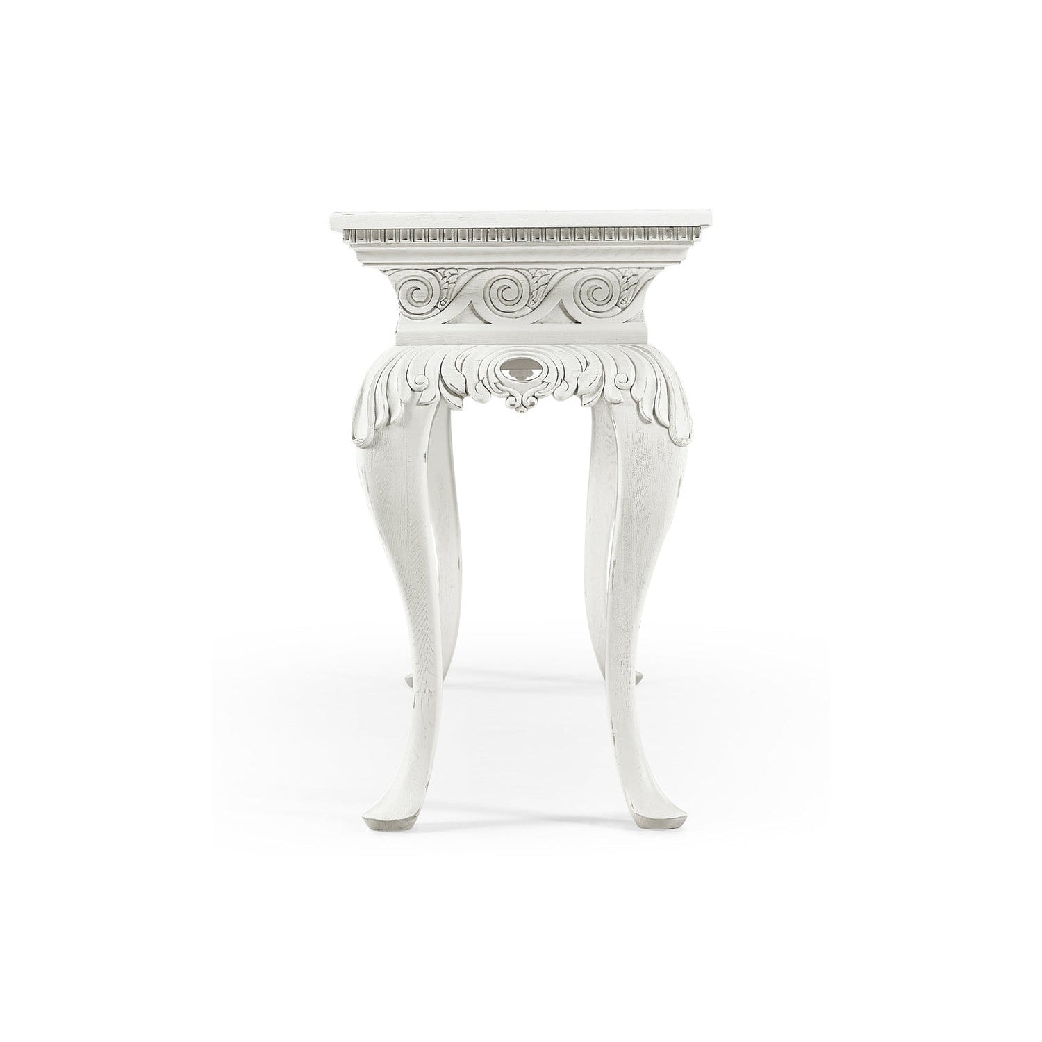 Incus Carved Console Table-Jonathan Charles-JCHARLES-002-3-440-CHK-Console TablesWhite-3-France and Son