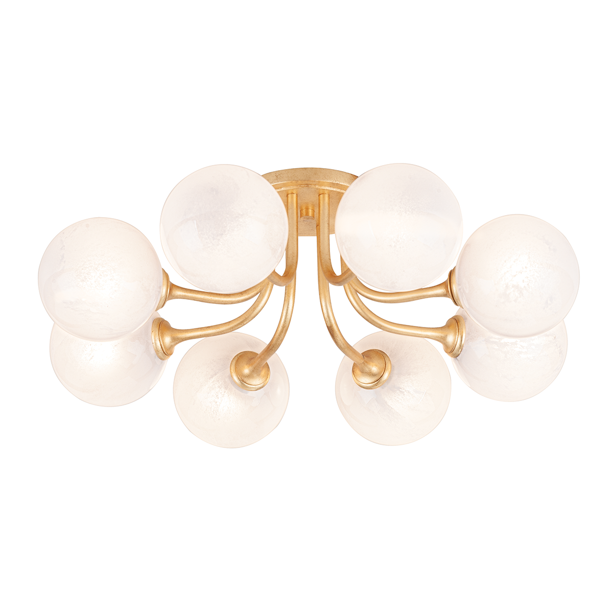 Onyx 8 Light Semi Flush Vintage Gold Leaf-Corbett Lighting-CORBETT-332-08-VGL-Flush Mounts-1-France and Son