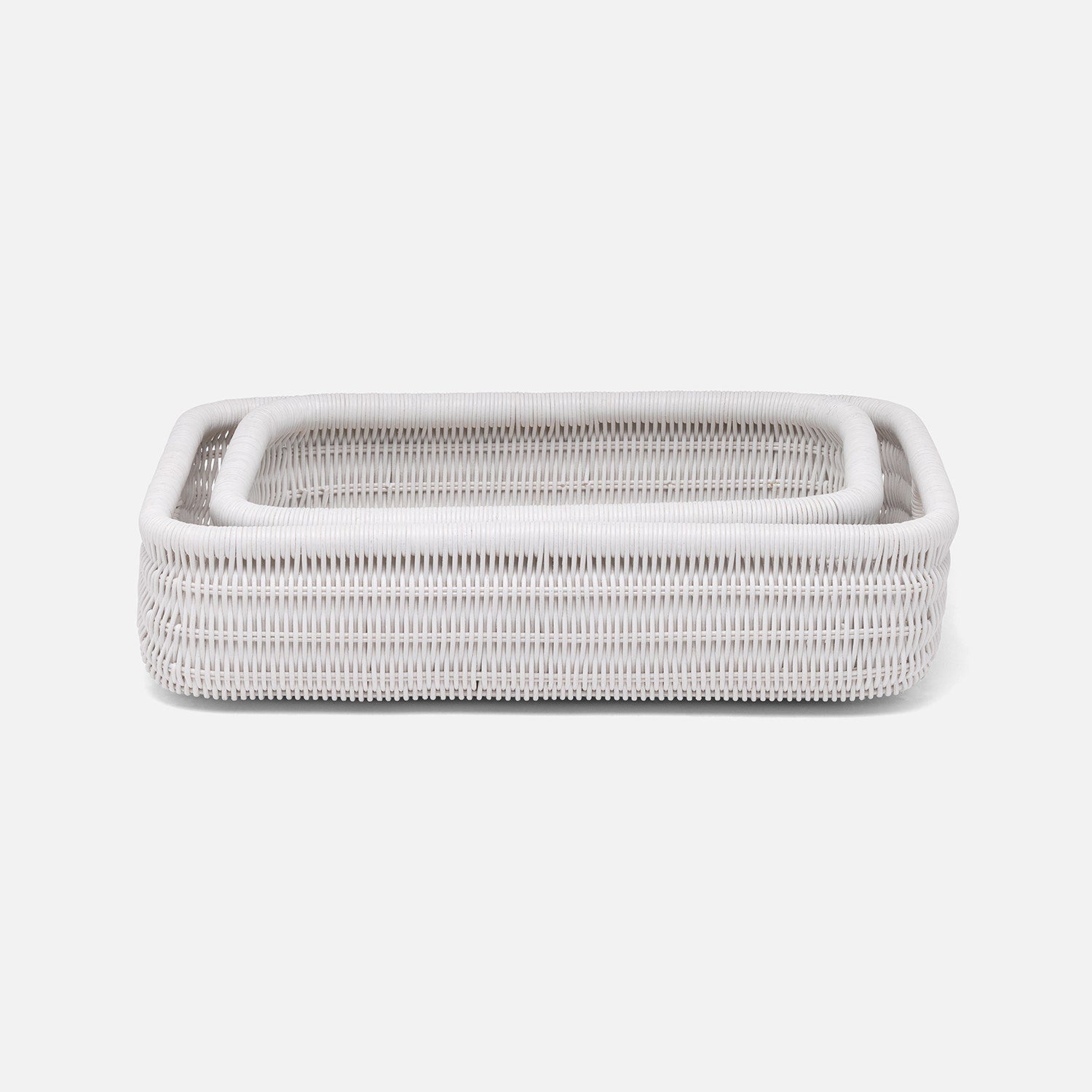 Lorain, White, Storage Baskets, Rattan, S/2