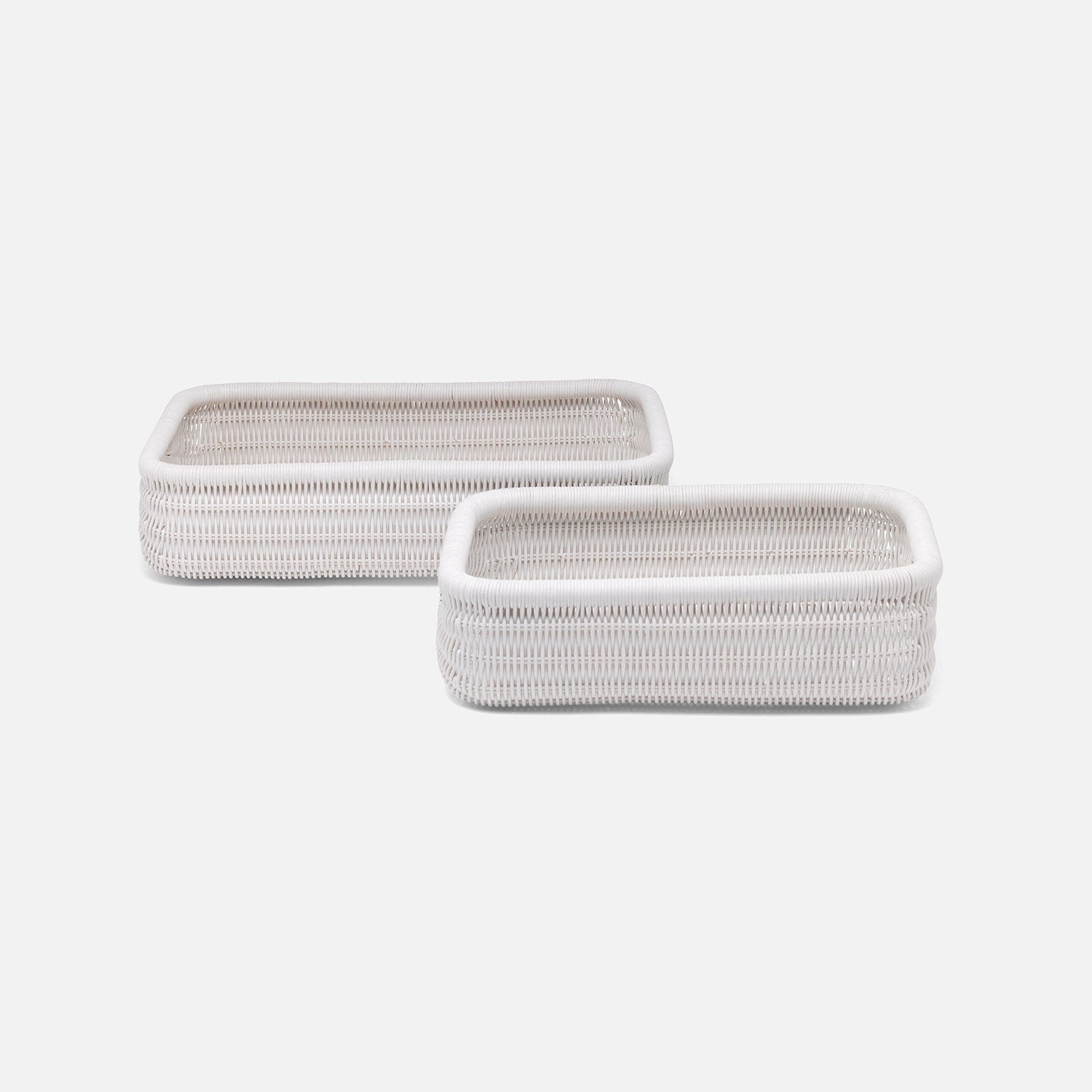 Lorain, White, Storage Baskets, Rattan, S/2