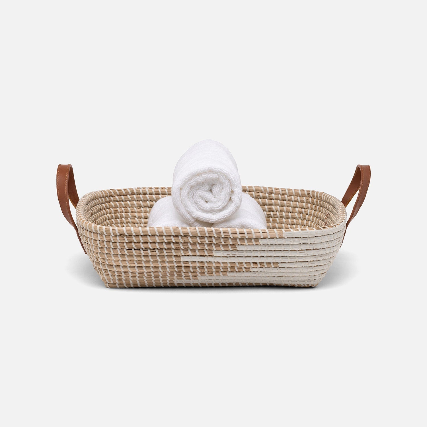 Olinda, White/Natural, Storage Baskets, Seagrass, Pack/2
