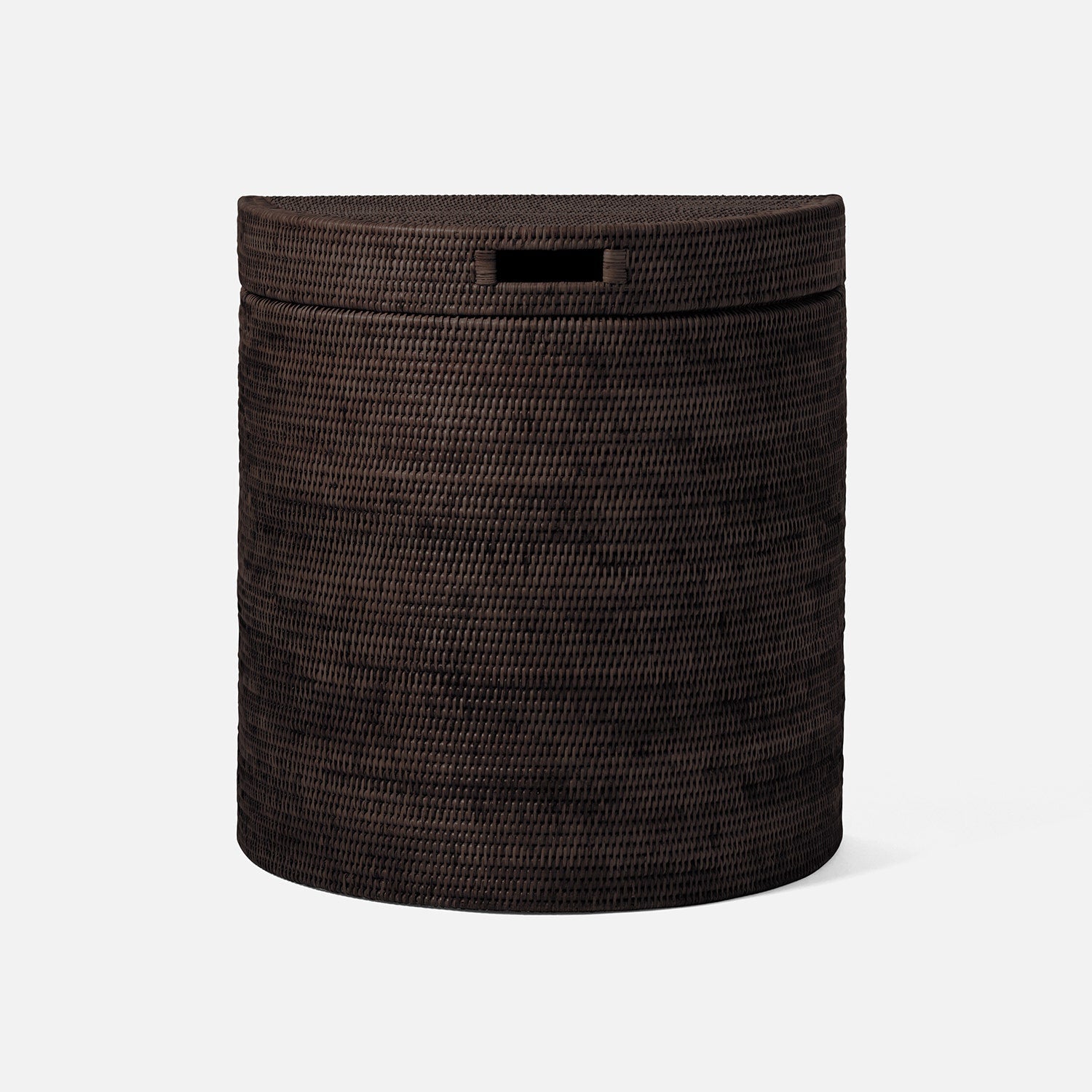 Belek, Polished Espresso, Half Moon Hamper, Woven Rattan
