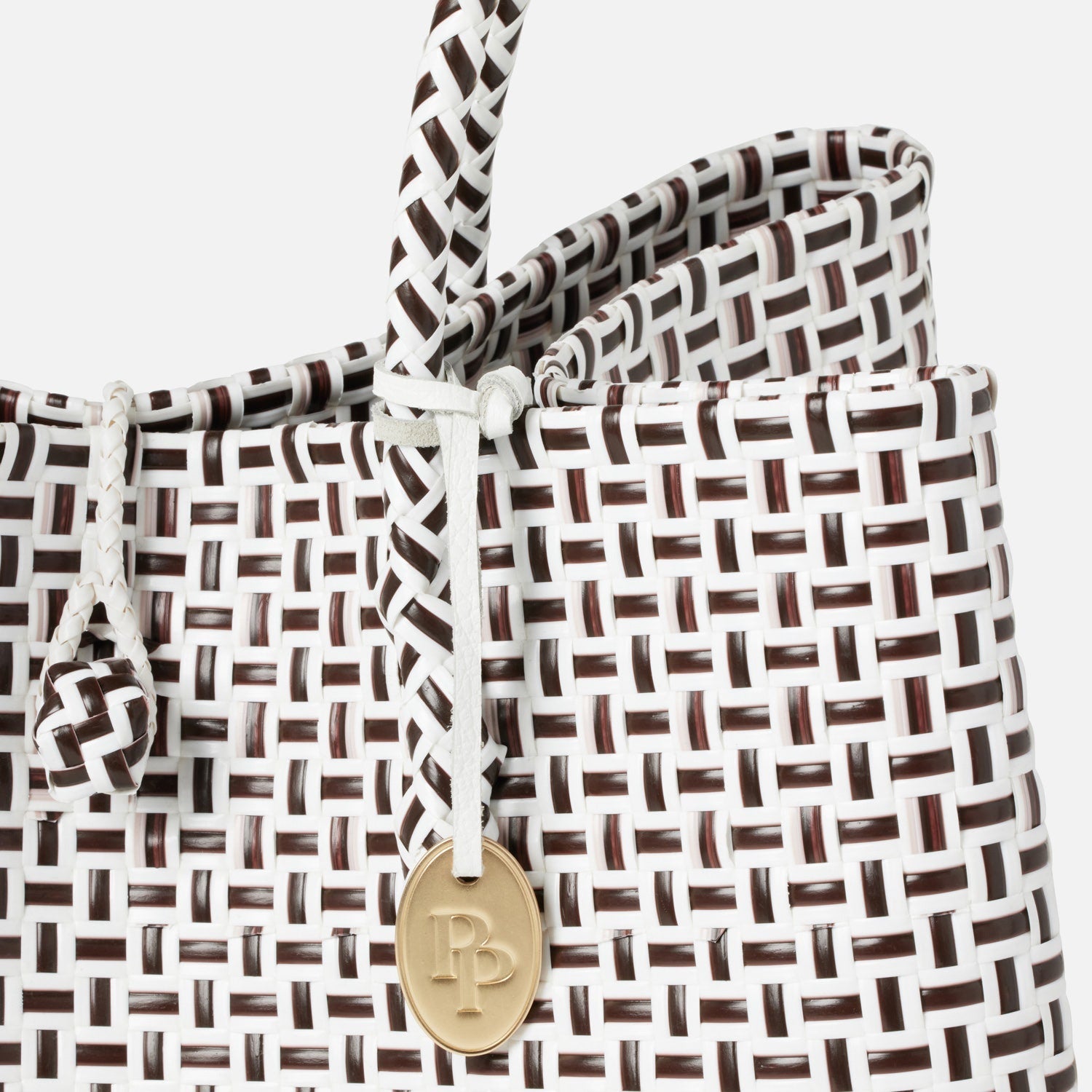 Izmir, Brown/White, Shopper Bag, Recycled Plastic