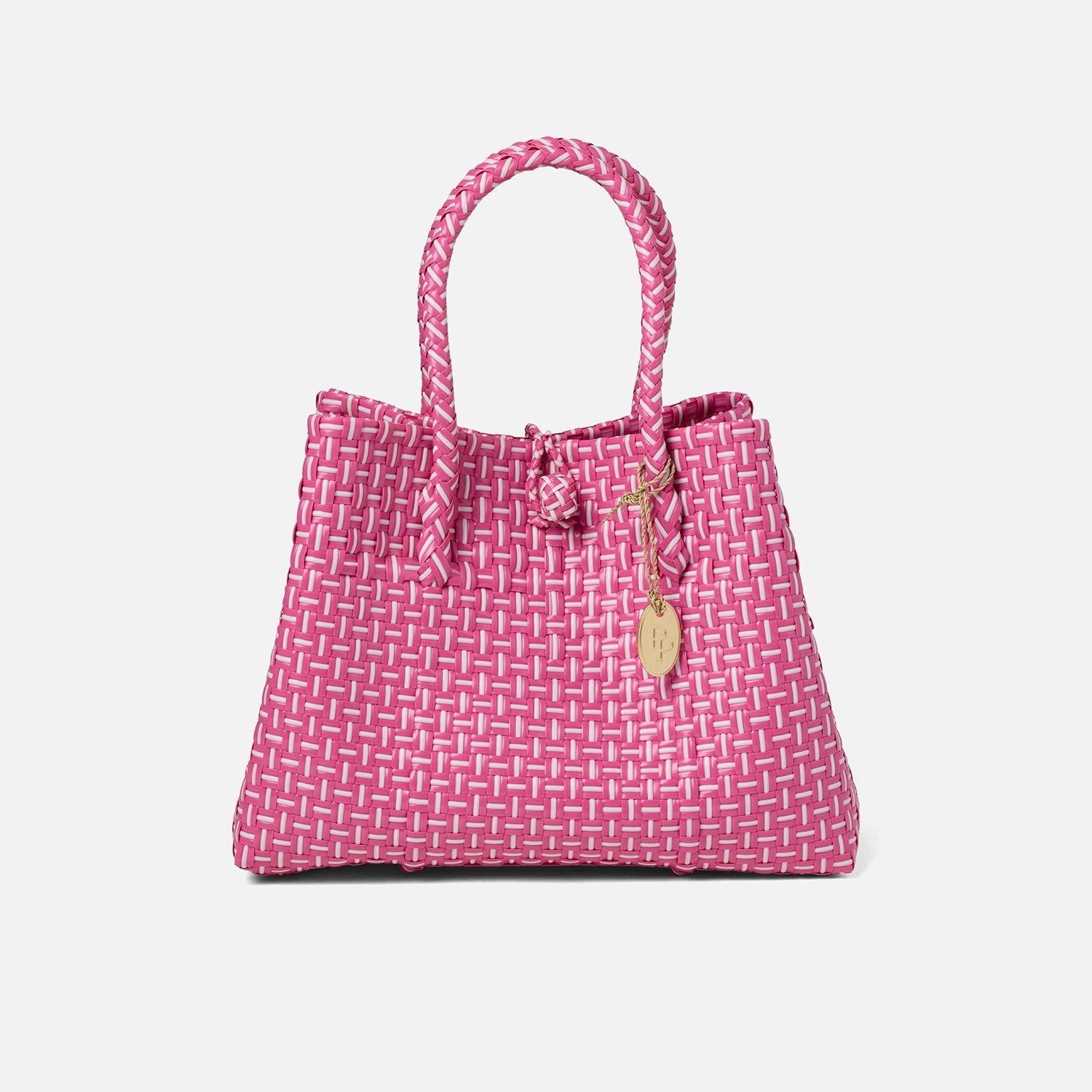 Izmir, Dark Pink/White, Shopper Bag, Small, Recycled Plastic